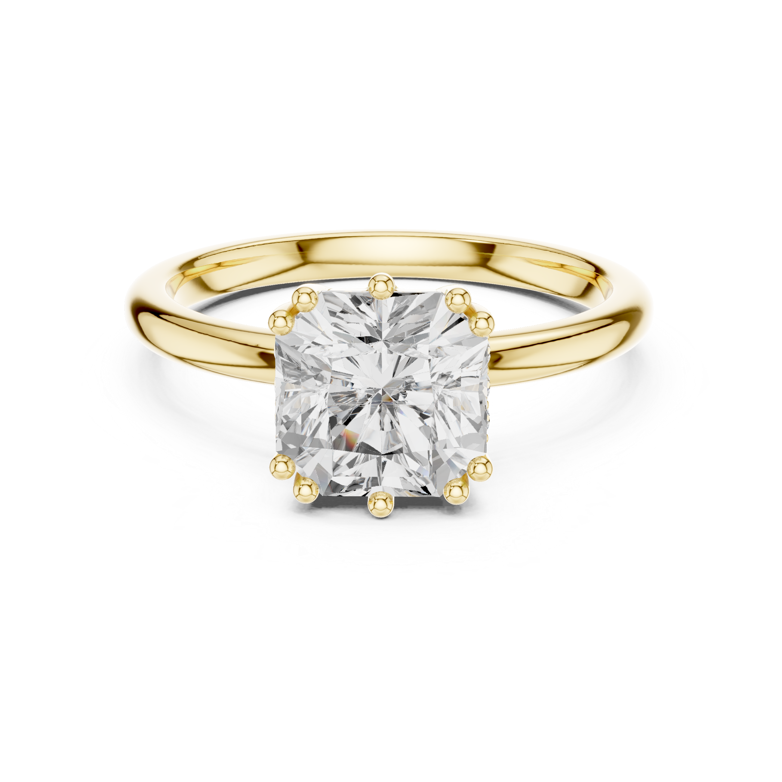 Asscher And Round Cut Brilliant Moissanite VVS1 Eternity Engagement Ring