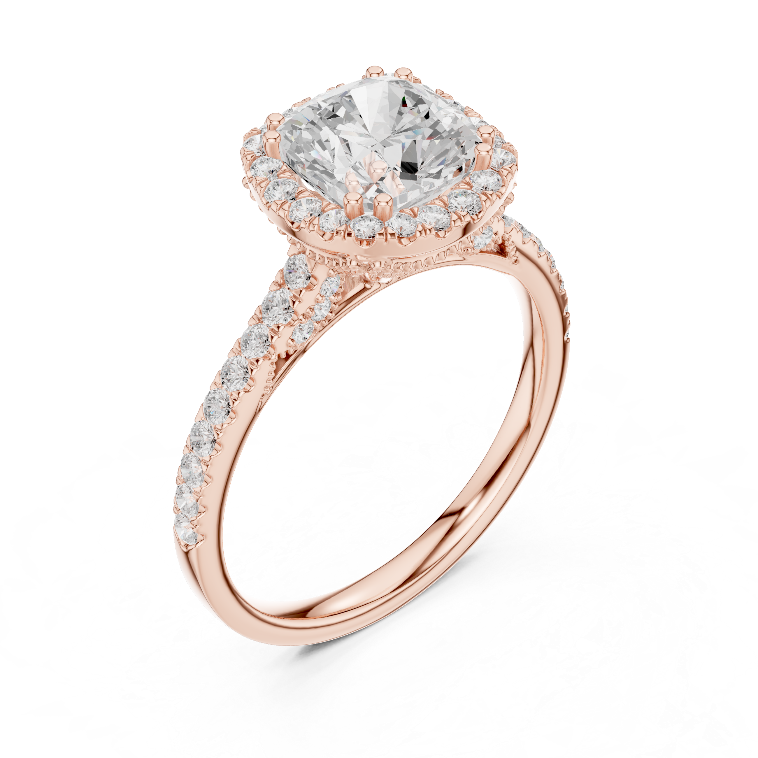 Cushion And Round Cut Brilliant Moissanite VVS1 Eternity Engagement Ring