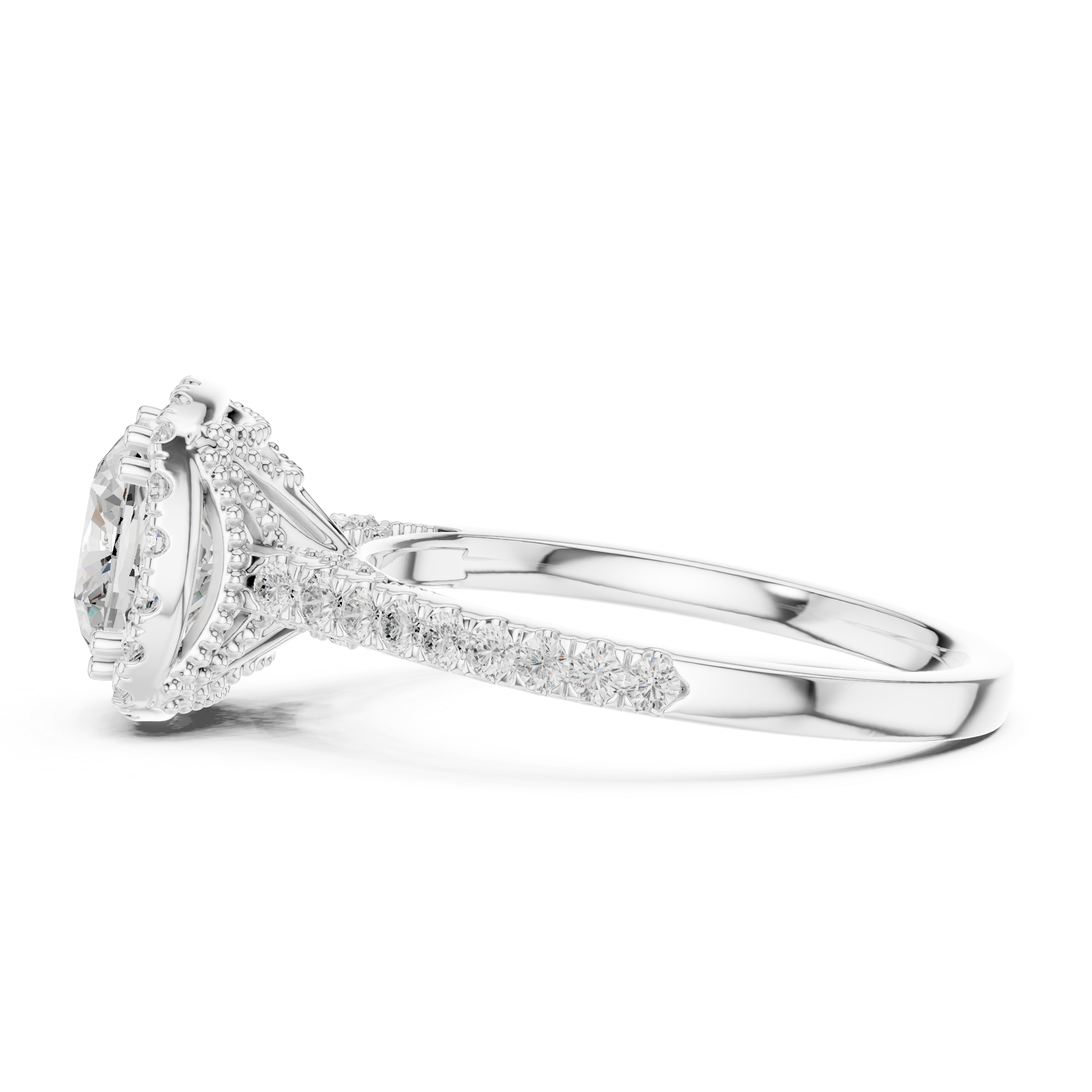Cushion And Round Cut Brilliant Moissanite VVS1 Eternity Engagement Ring