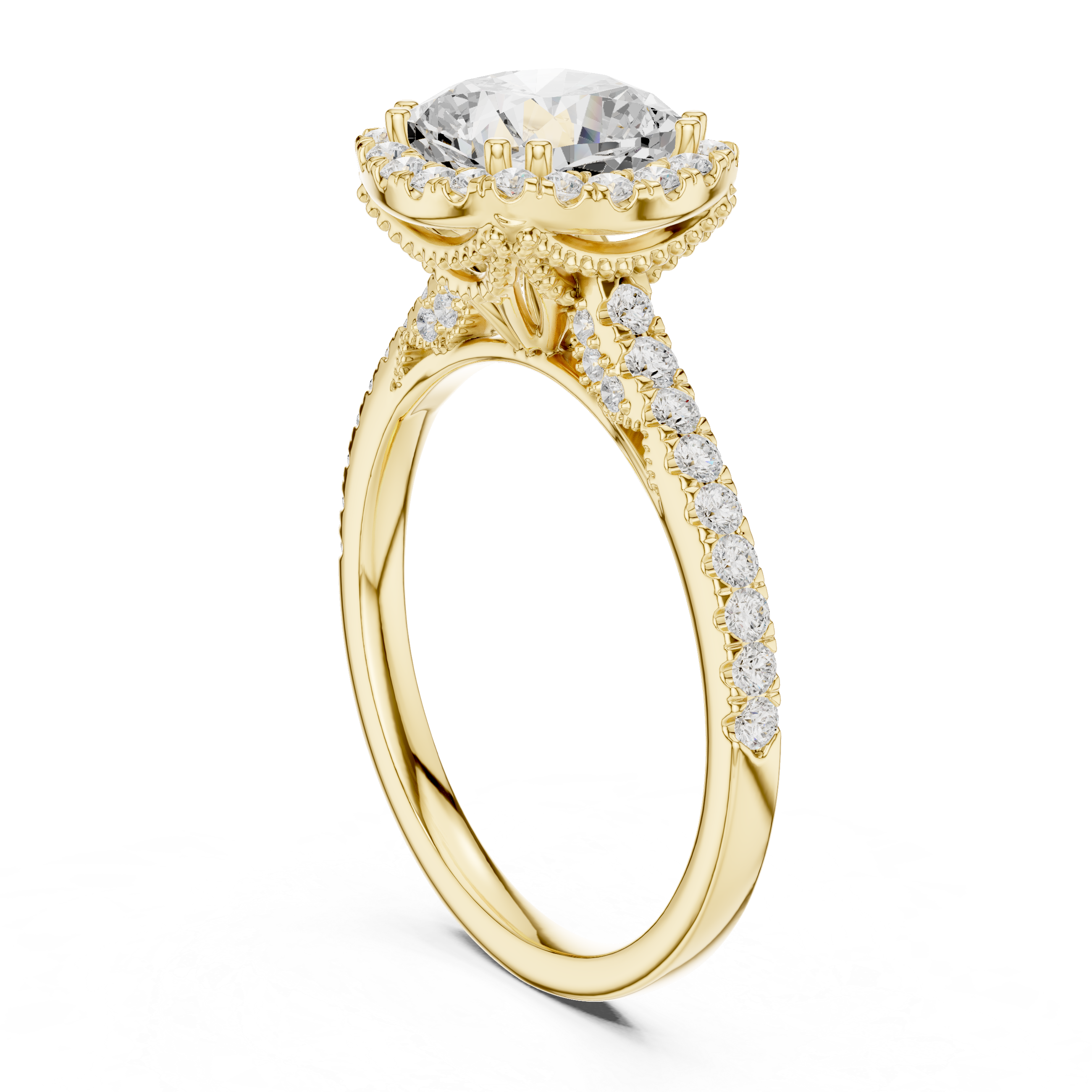 Cushion And Round Cut Brilliant Moissanite VVS1 Eternity Engagement Ring
