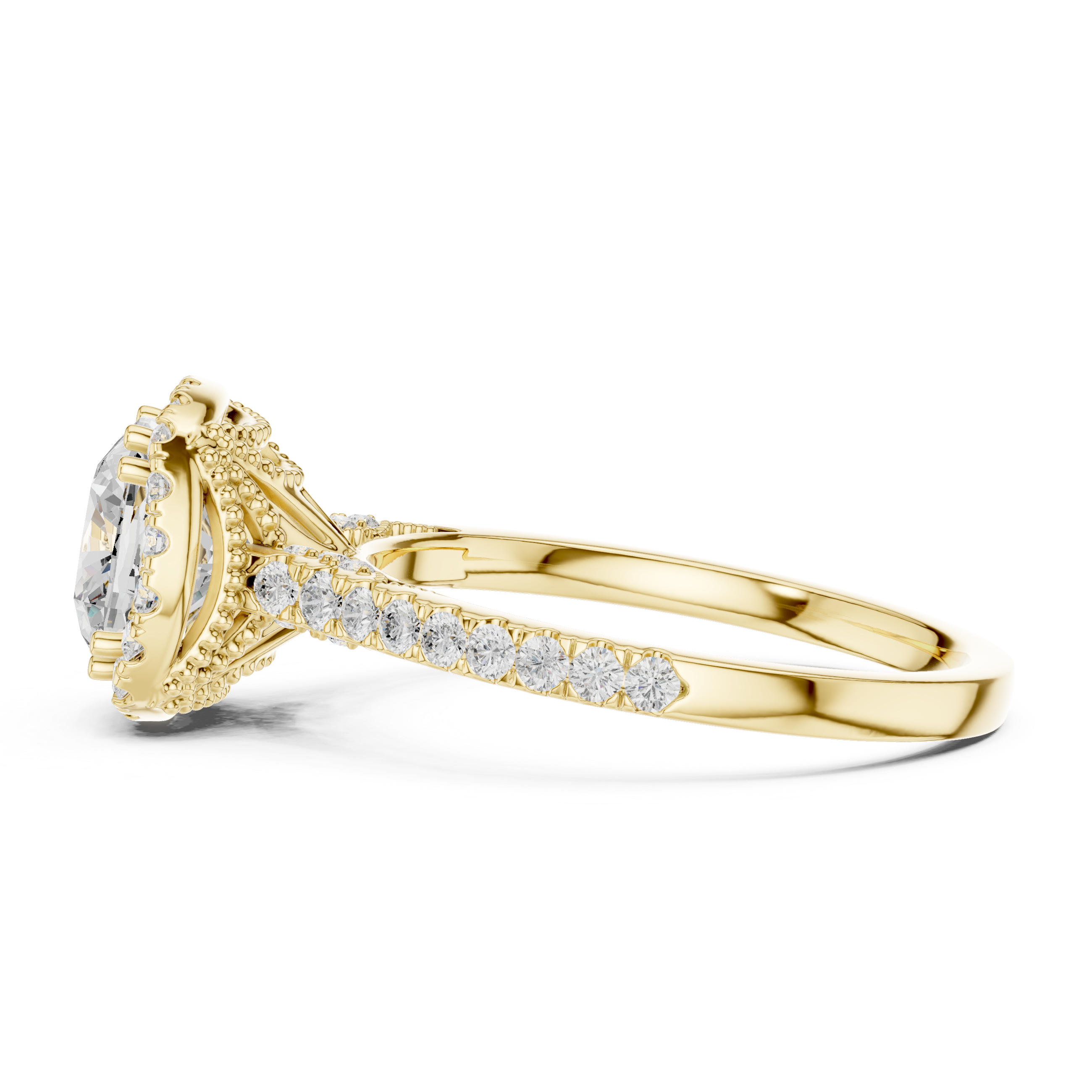 Cushion And Round Cut Brilliant Moissanite VVS1 Eternity Engagement Ring