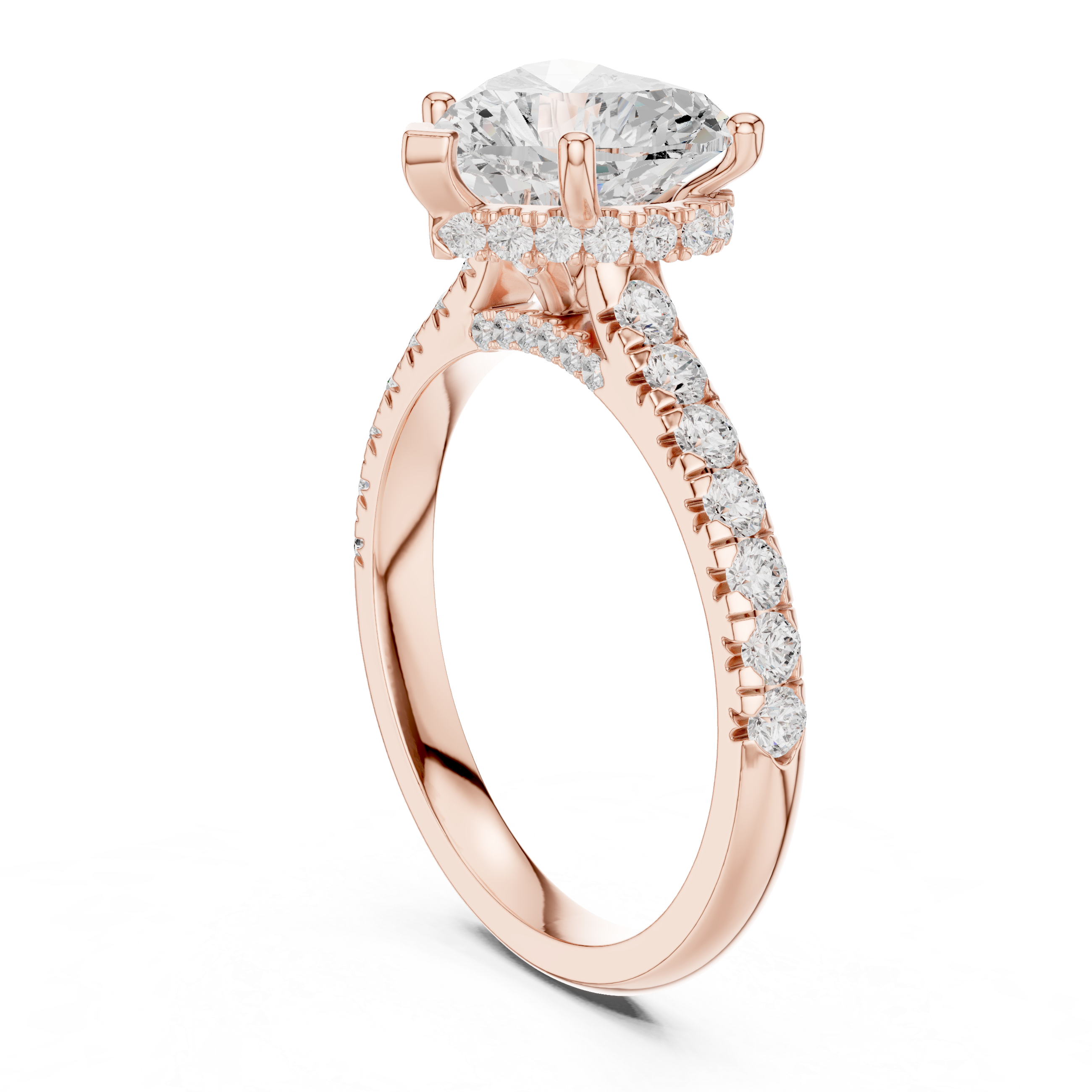 Heart And Round Cut Brilliant Moissanite VVS1 Eternity Engagement Ring