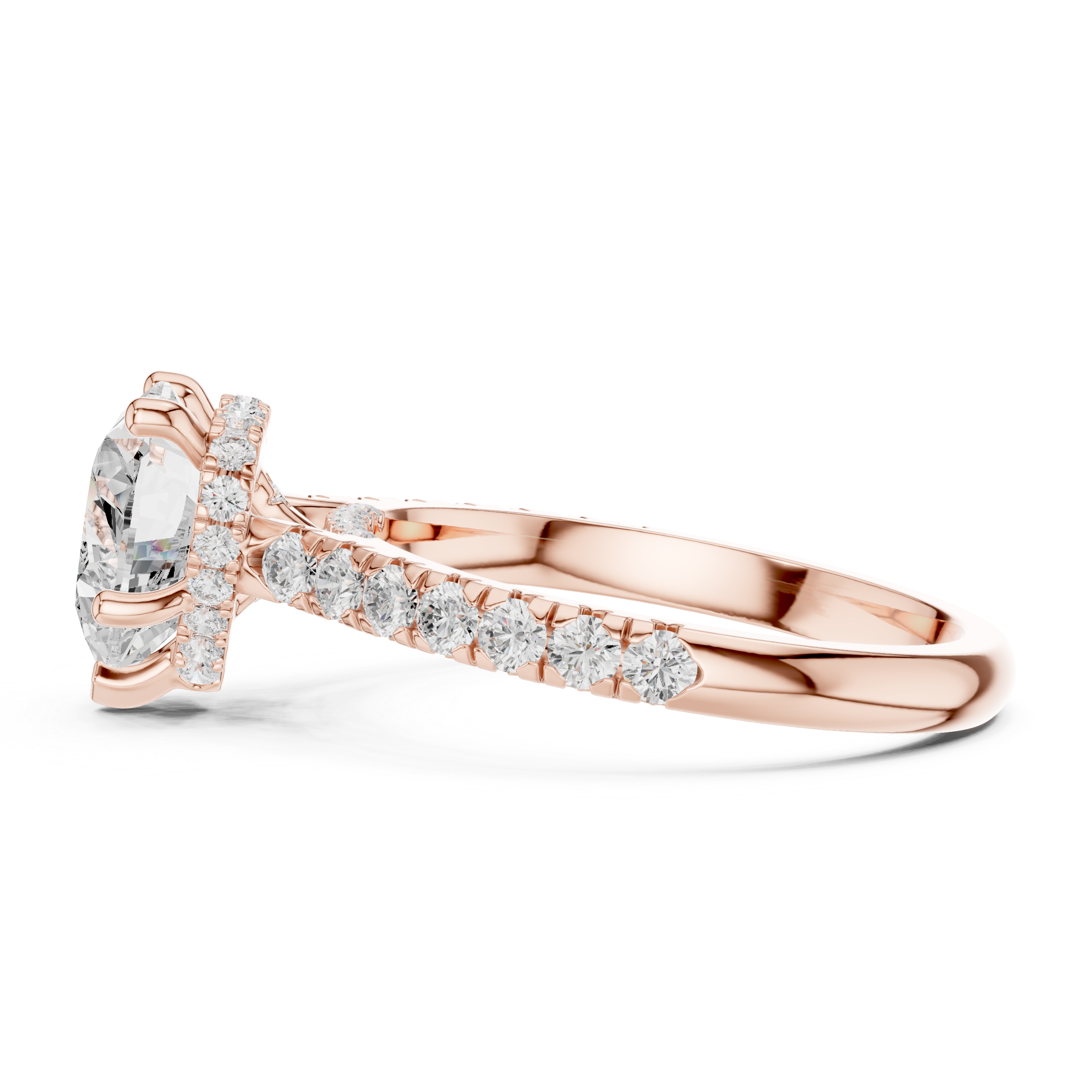 Heart And Round Cut Brilliant Moissanite VVS1 Eternity Engagement Ring