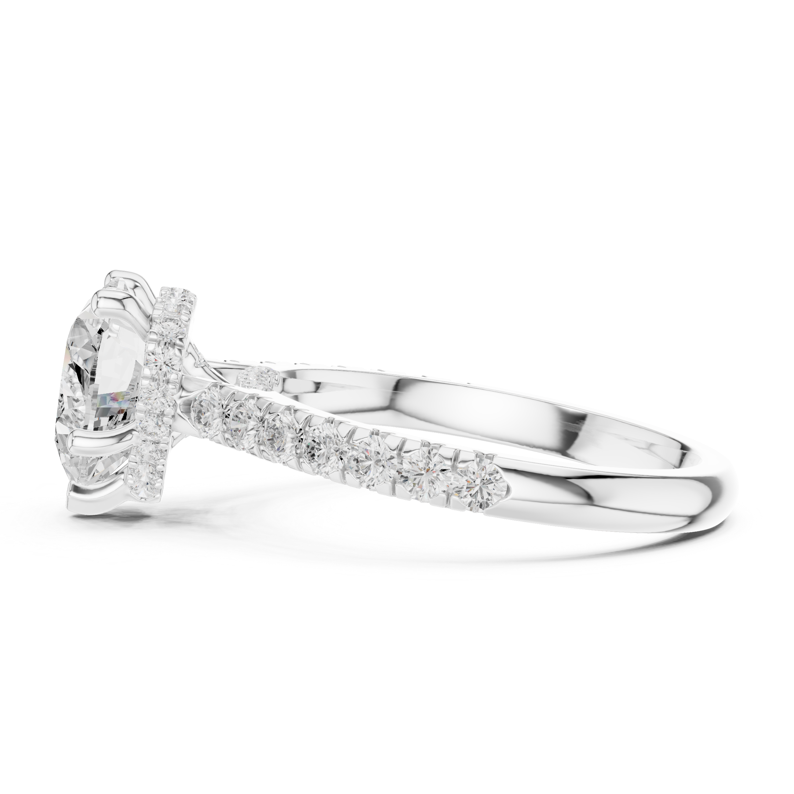 Heart And Round Cut Brilliant Moissanite VVS1 Eternity Engagement Ring