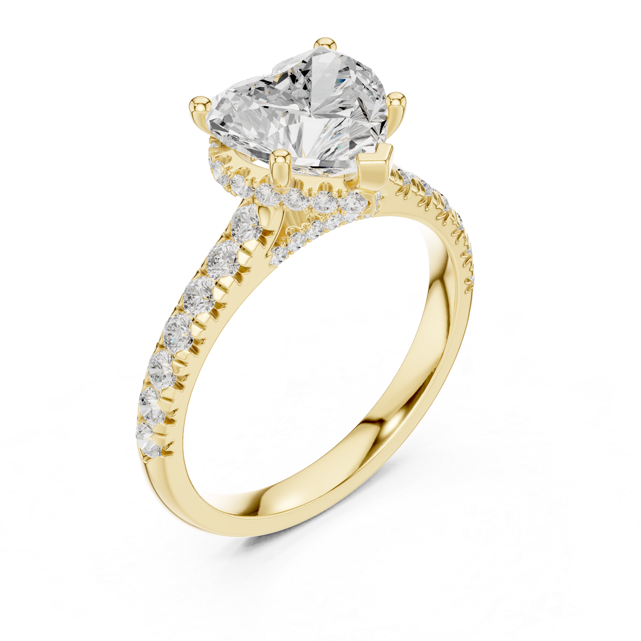 Heart And Round Cut Brilliant Moissanite VVS1 Eternity Engagement Ring