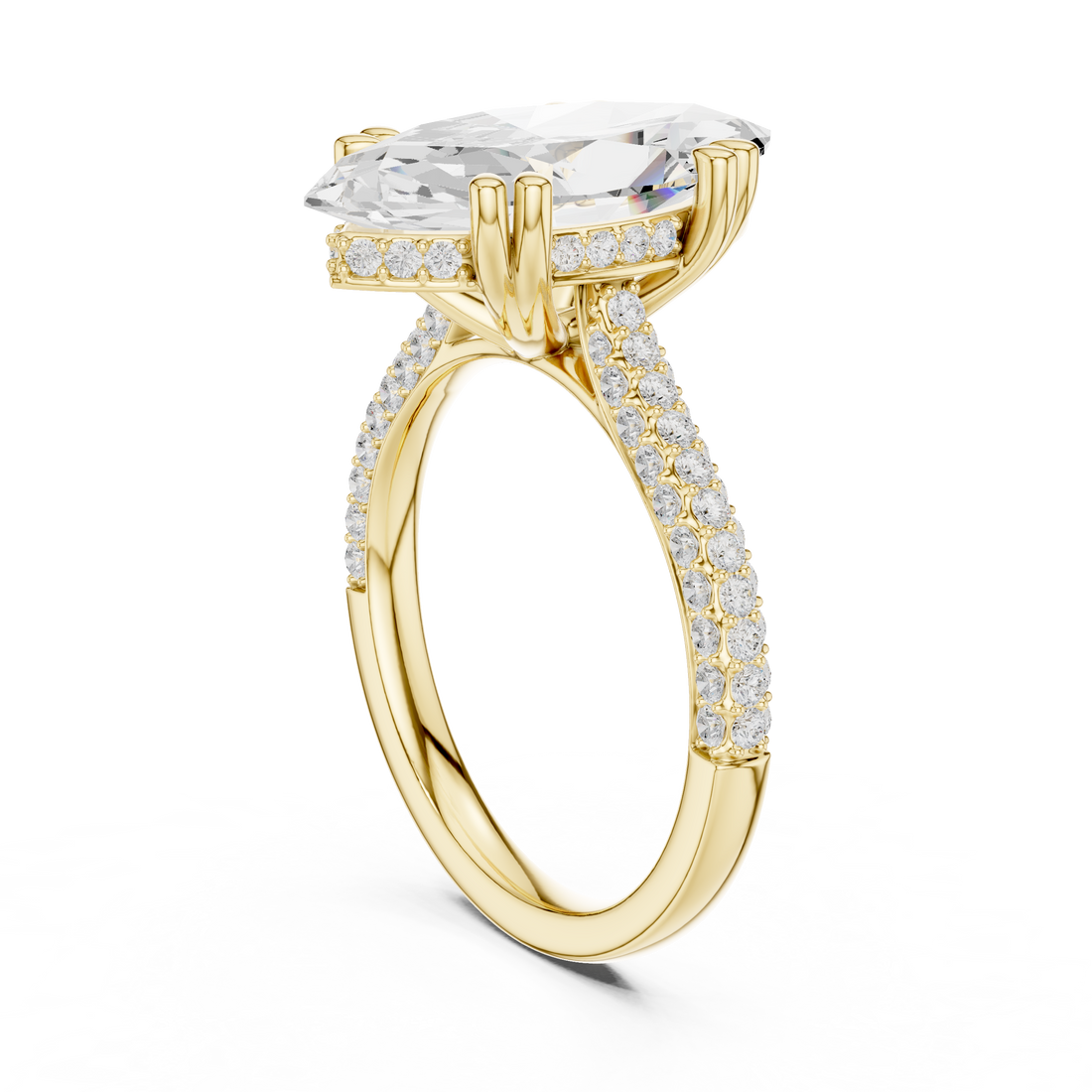 Marquise And Round Cut Brilliant Moissanite VVS1 Eternity Engagement Ring