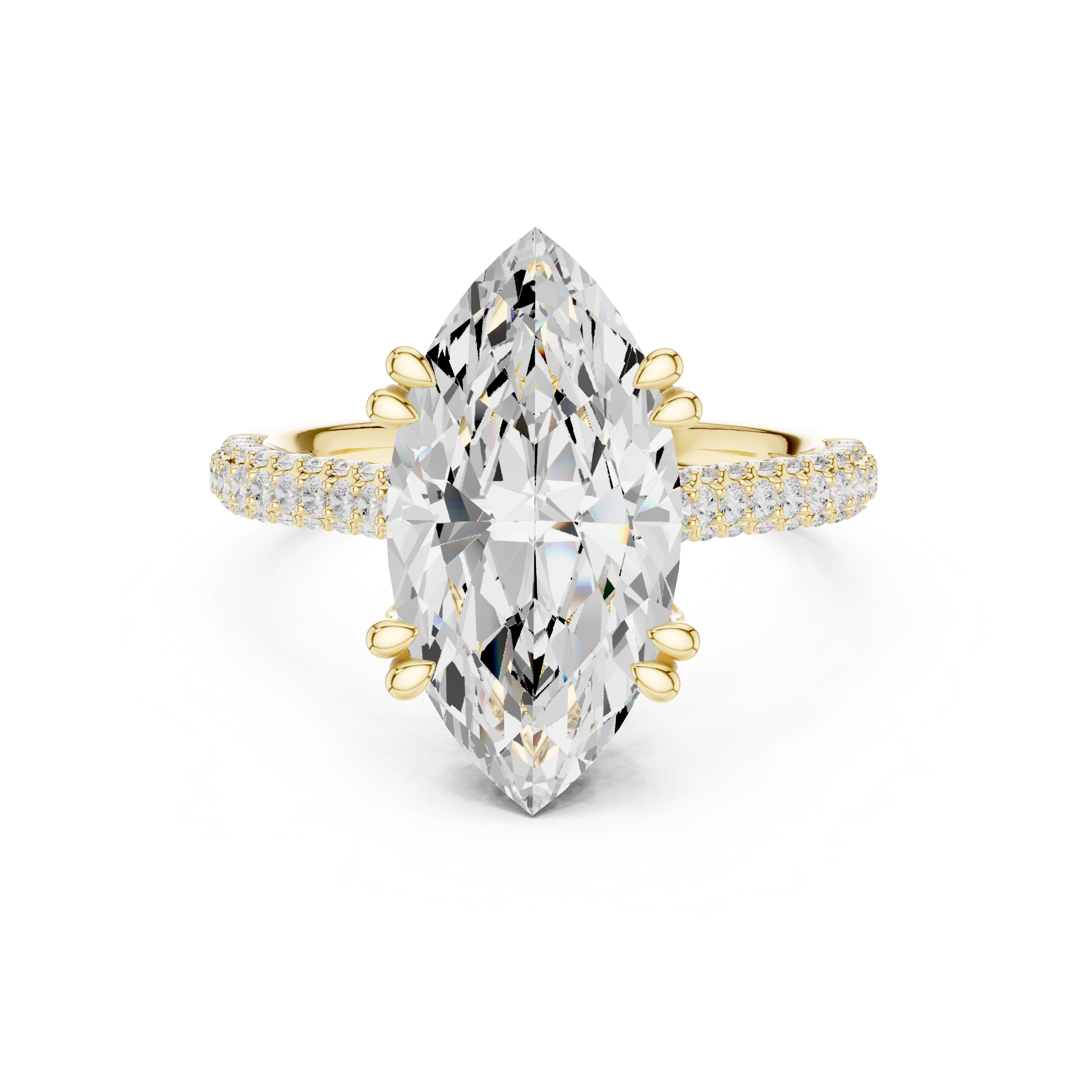 Marquise And Round Cut Brilliant Moissanite VVS1 Eternity Engagement Ring