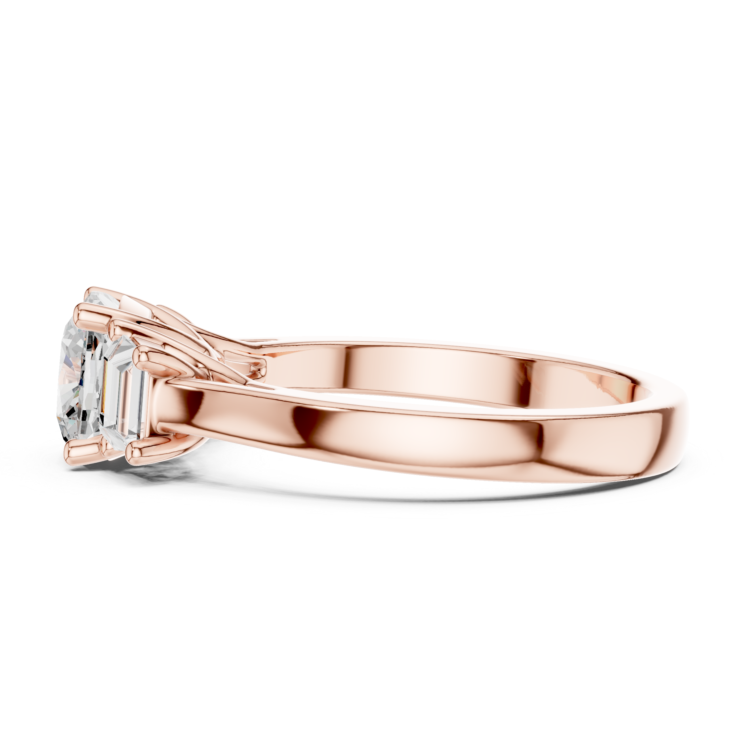 Cushion And Trapezoid Cut Brilliant Moissanite VVS1 Eternity Engagement Ring