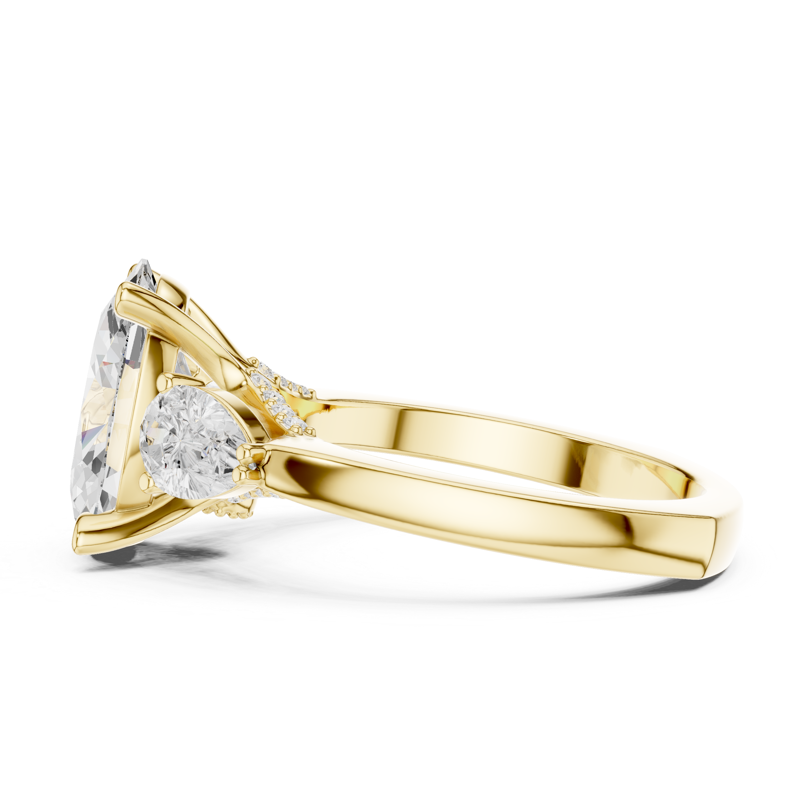 Oval, Pear And Round Cut Brilliant Moissanite VVS1 Eternity Engagement Ring