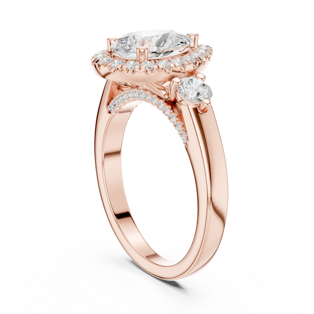 Pear And Round Cut Brilliant Moissanite VVS1 Eternity Engagement Ring