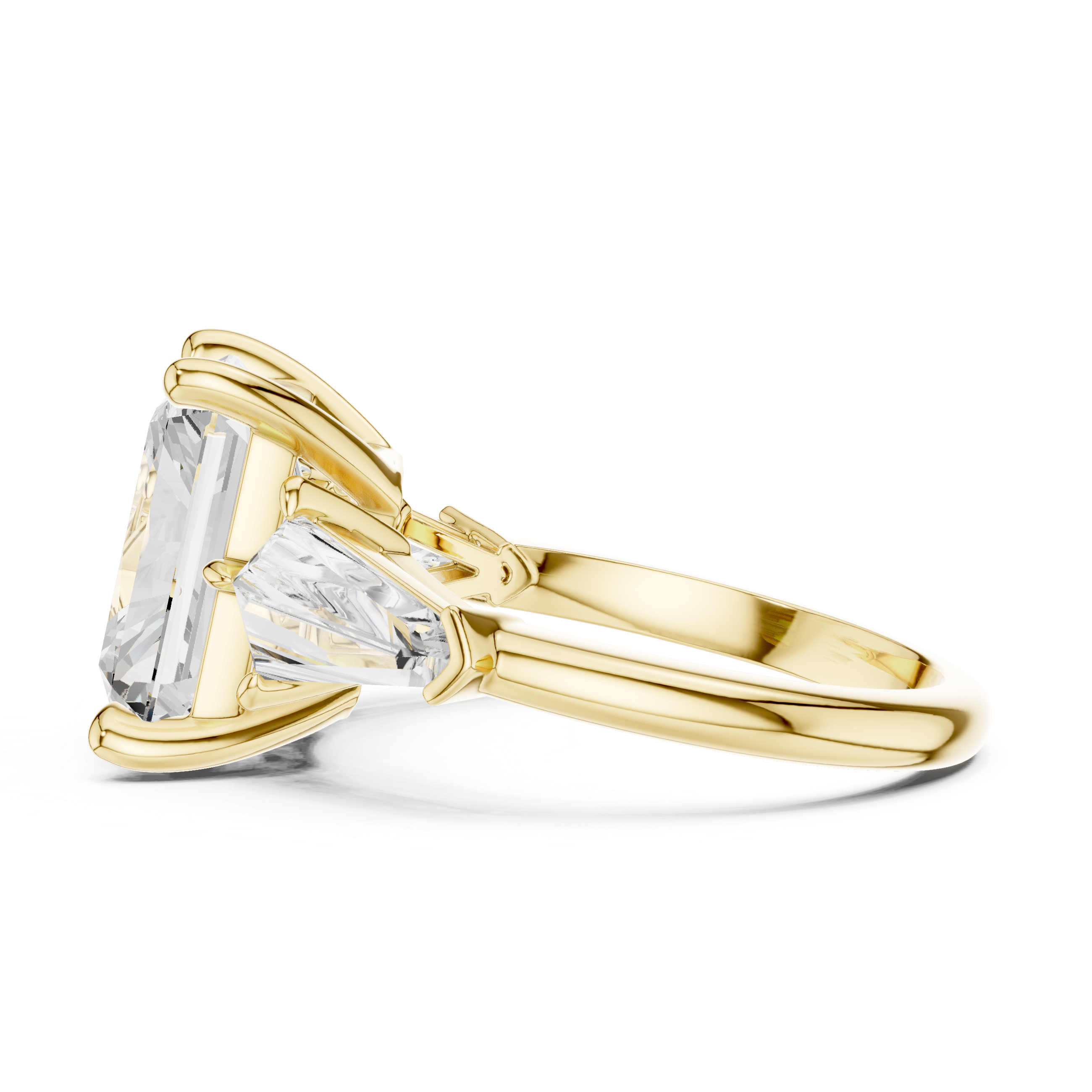 Radiant And Baguette Brilliant Moissanite VVS1 Eternity Engagement Ring