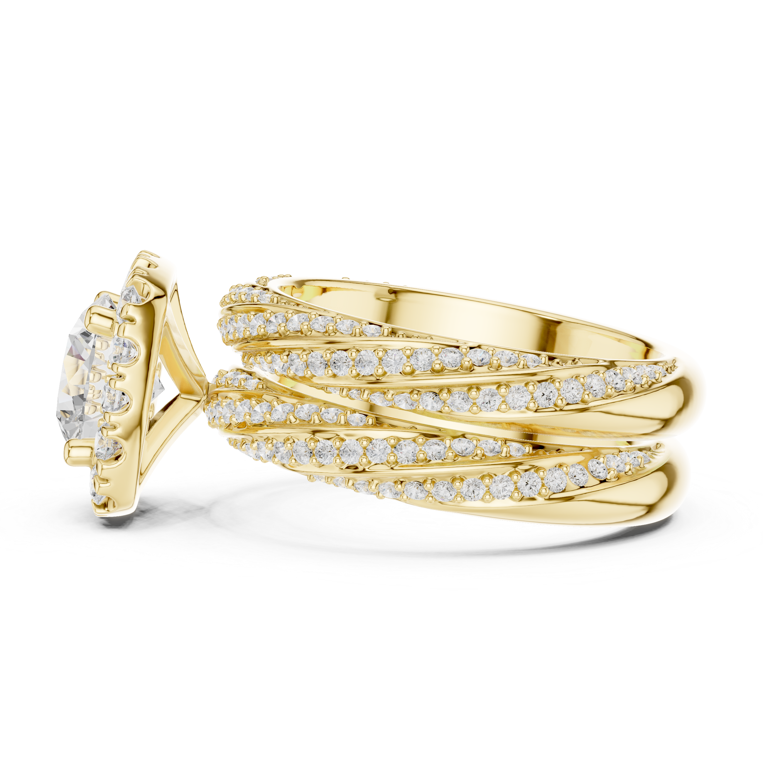 Round Cut Brilliant Moissanite VVS1 Eternity Engagement Ring