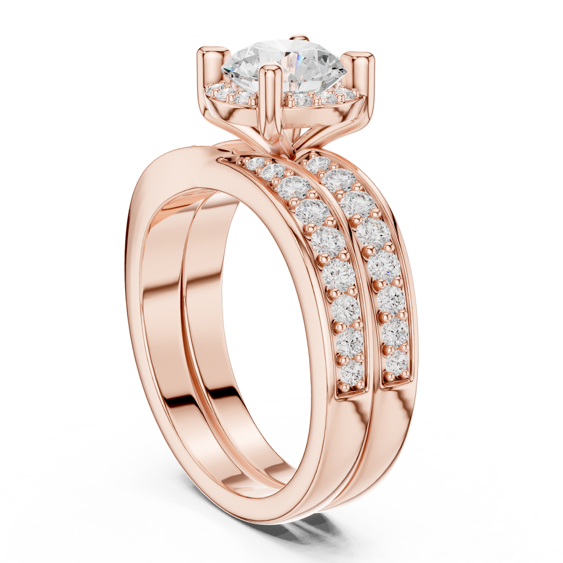 Round Cut Brilliant Moissanite VVS1 Eternity Engagement Ring