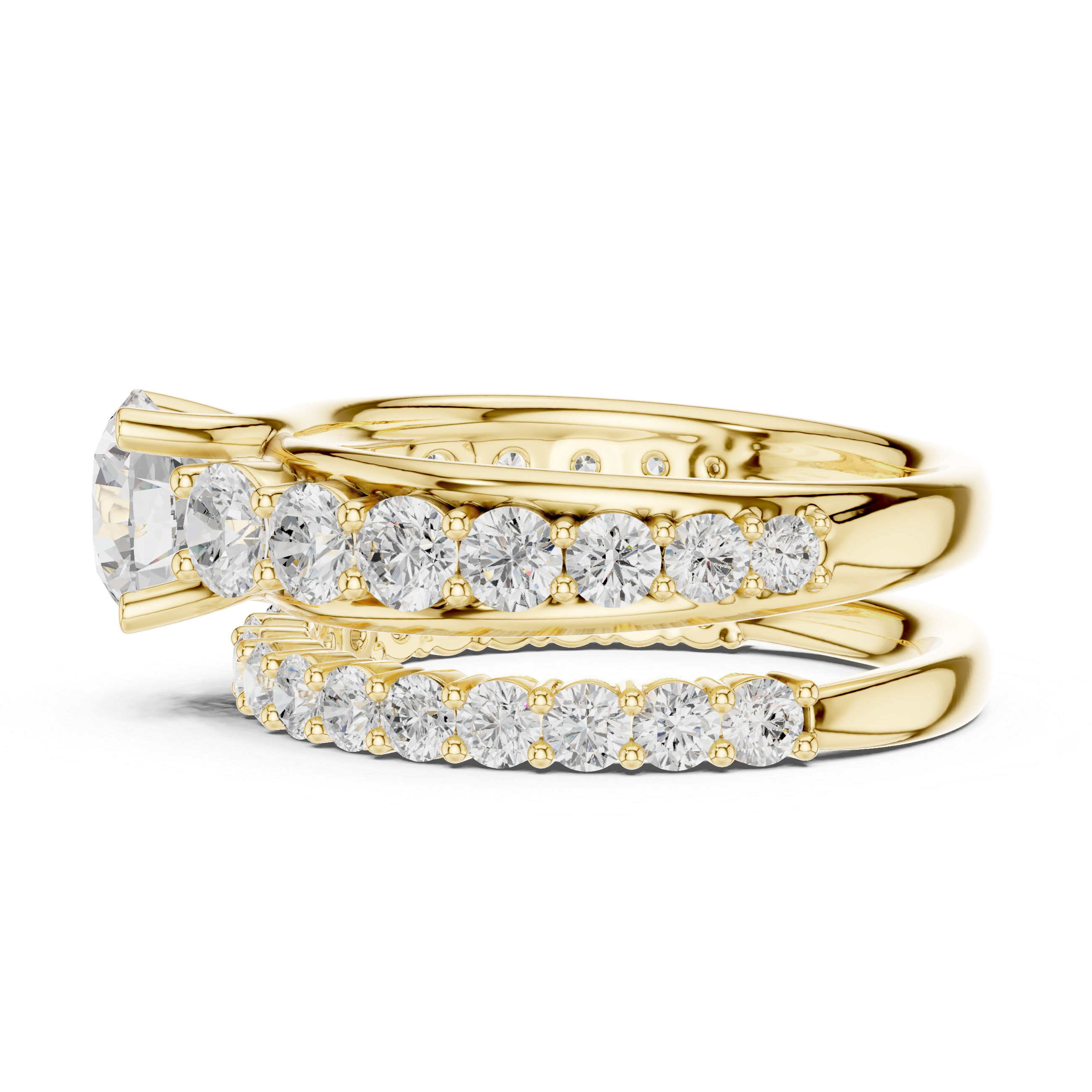 Round Cut Brilliant Moissanite VVS1 Eternity Engagement Ring