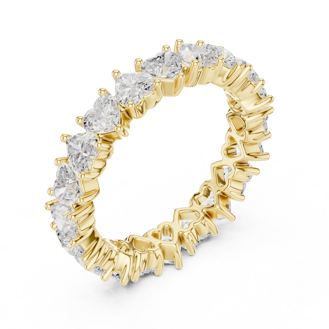 Heart Cut Brilliant Moissanite VVS1 Eternity Band