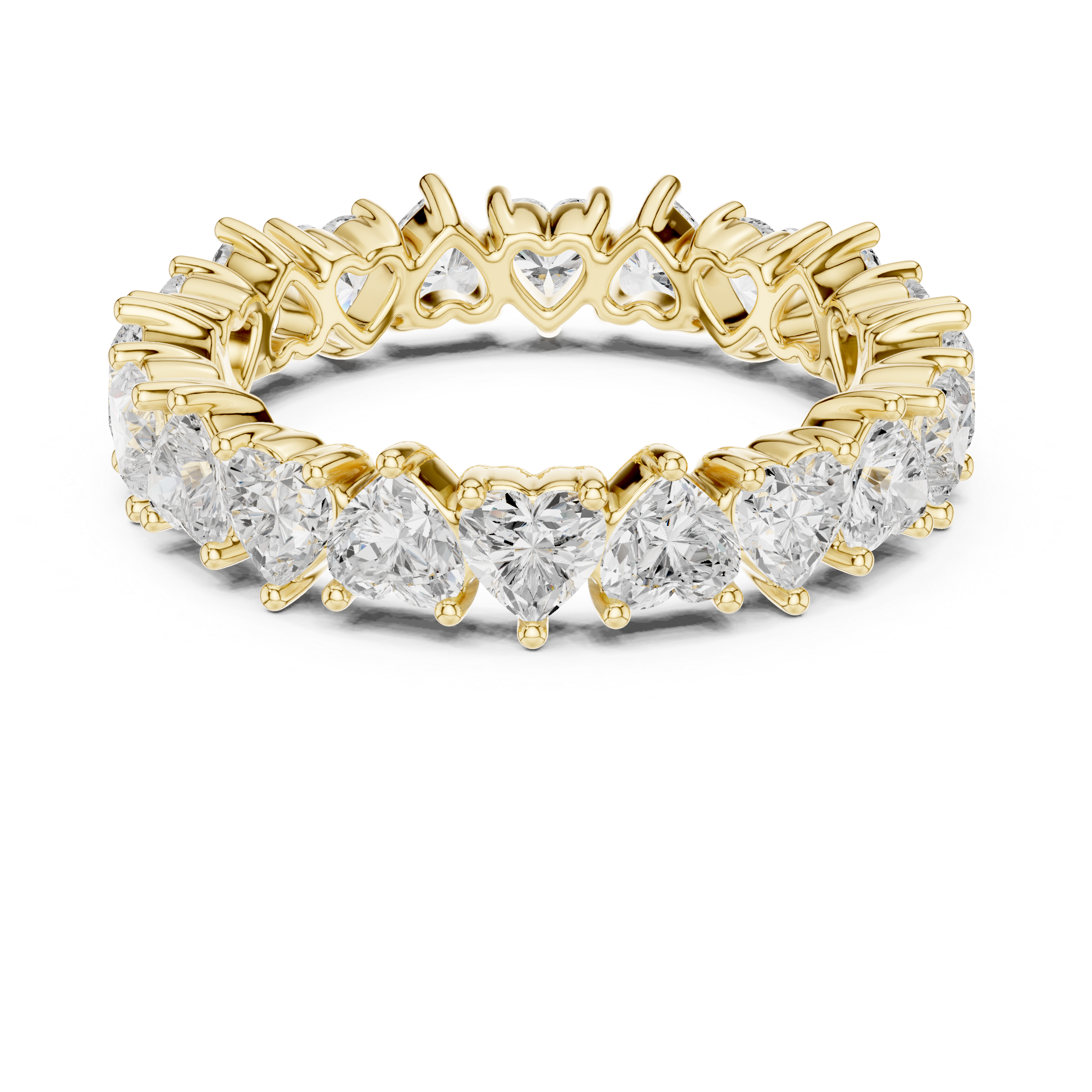 Heart Cut Brilliant Moissanite VVS1 Eternity Band