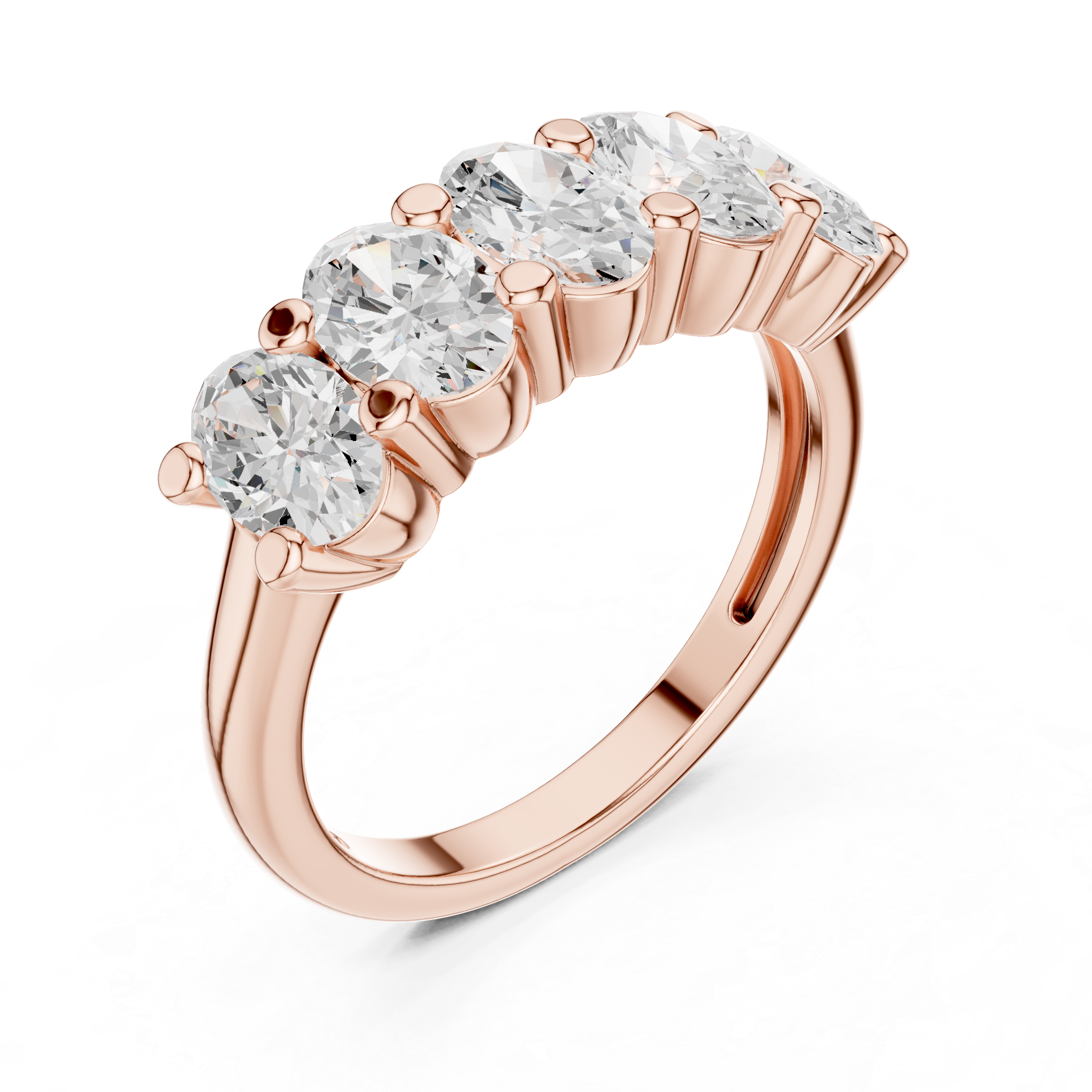 Oval Cut Brilliant Moissanite VVS1 Eternity Band