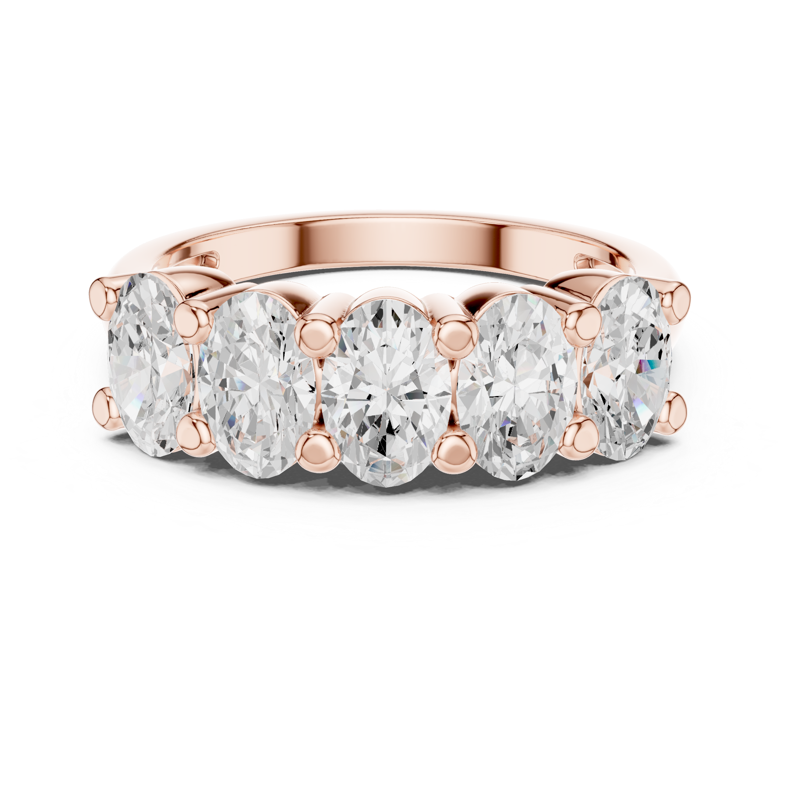 Oval Cut Brilliant Moissanite VVS1 Eternity Band