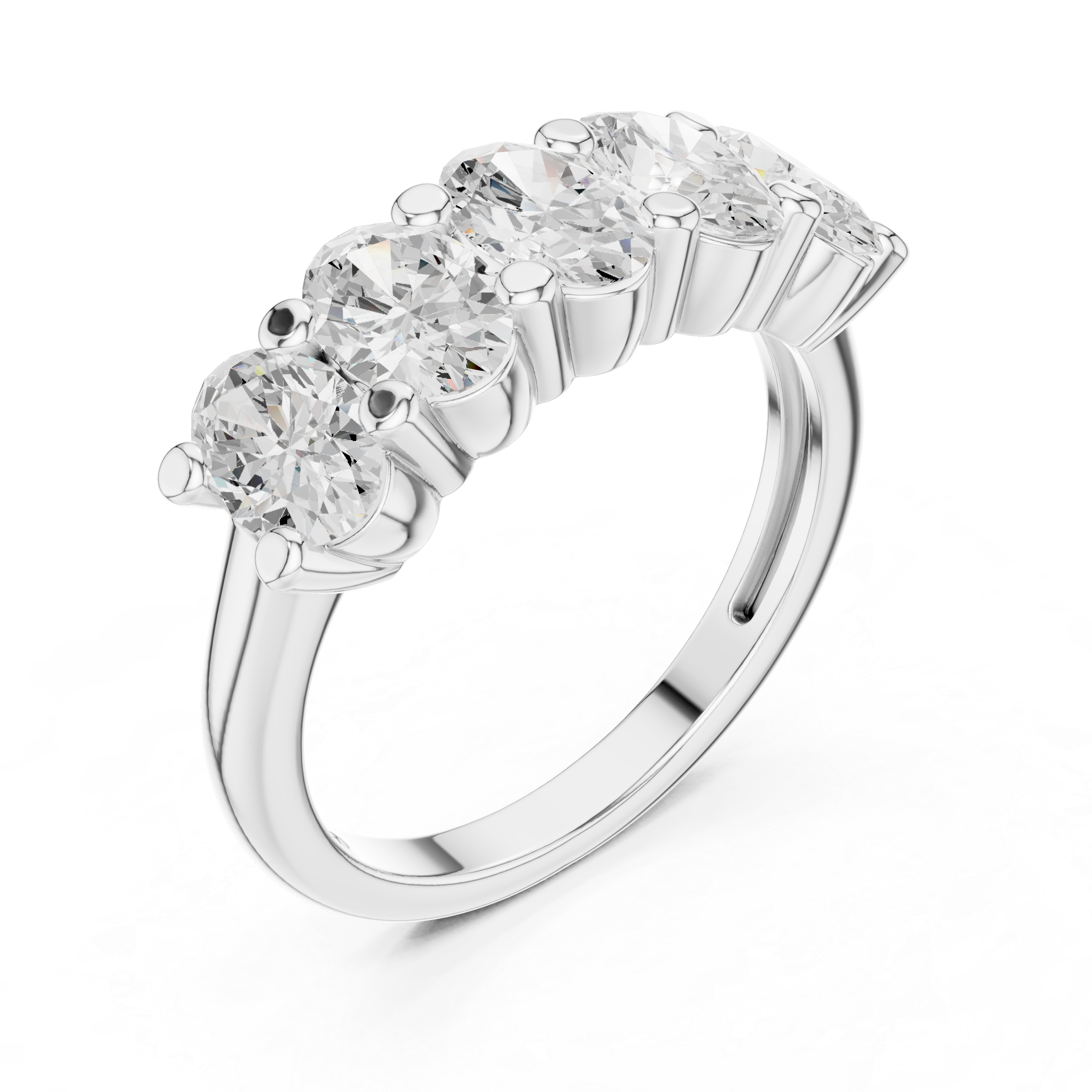 Oval Cut Brilliant Moissanite VVS1 Eternity Band