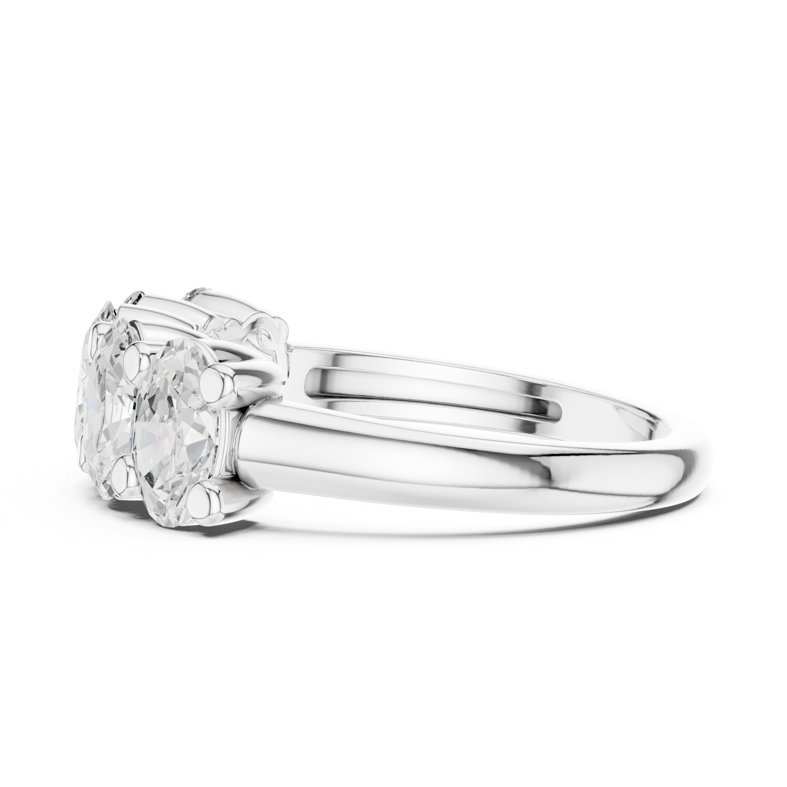 Oval Cut Brilliant Moissanite VVS1 Eternity Band