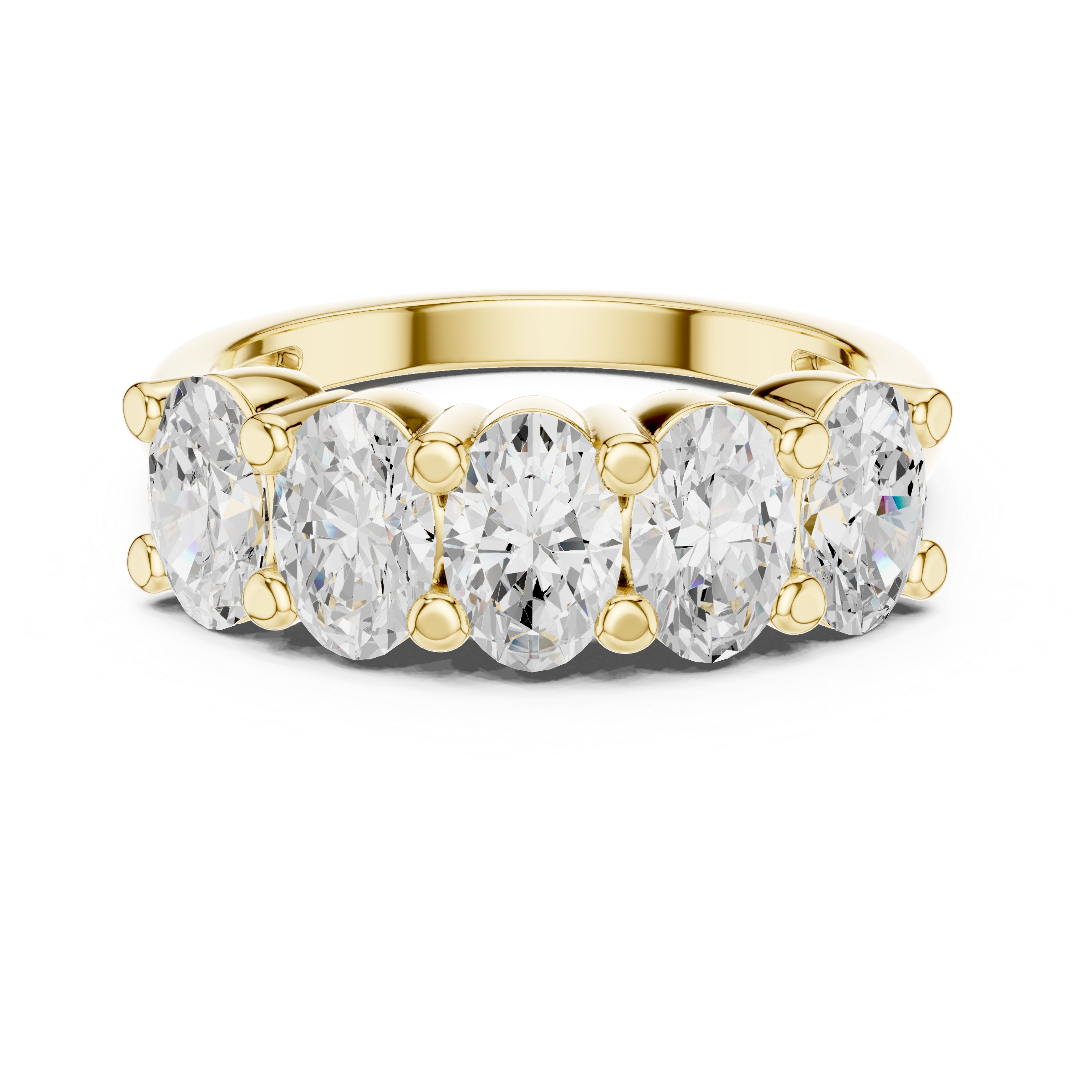 Oval Cut Brilliant Moissanite VVS1 Eternity Band