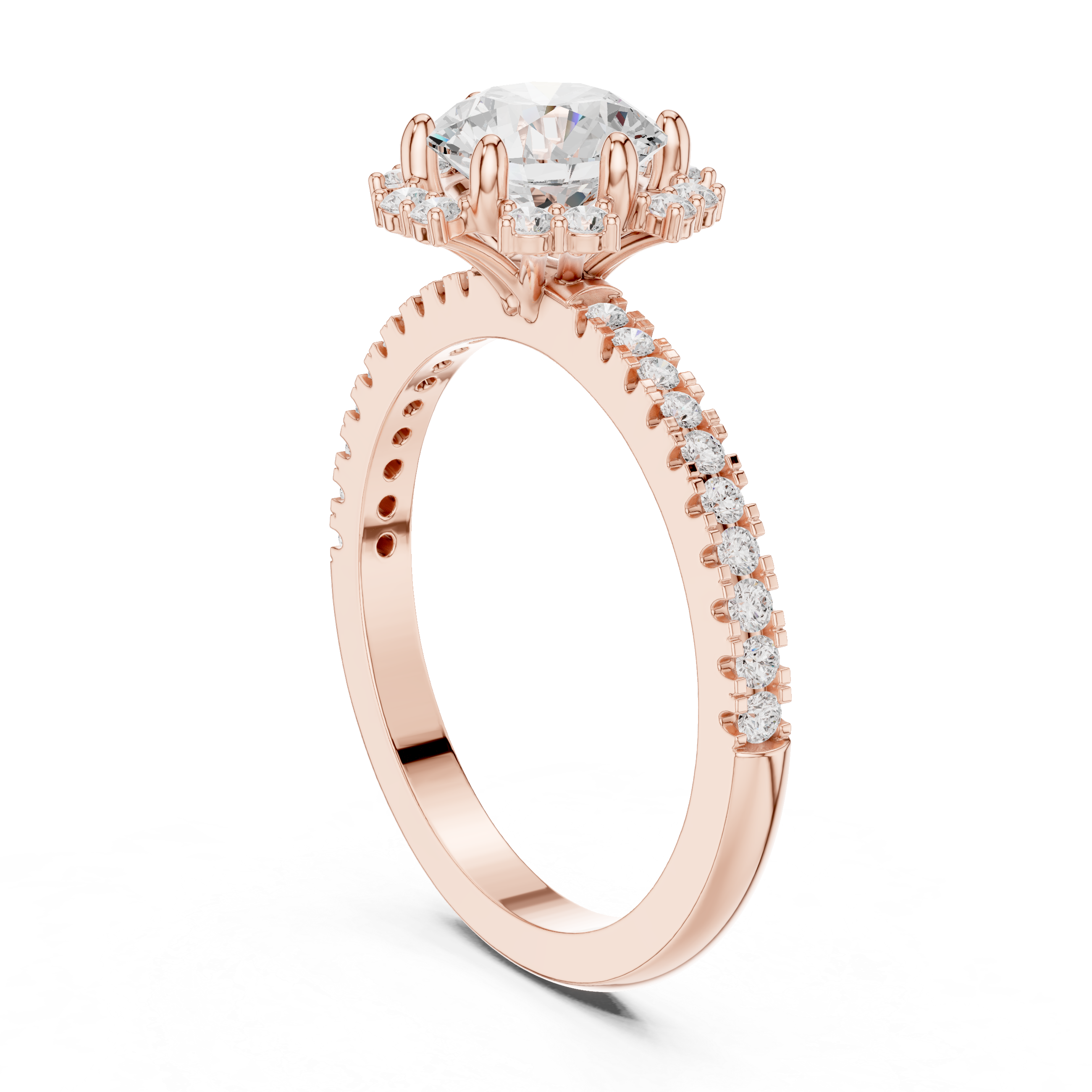 Round Cut Brilliant Moissanite VVS1 Eternity Engagement Ring