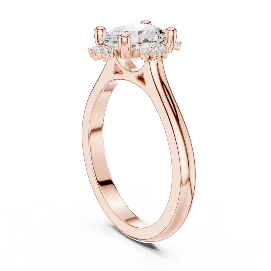 Oval And Round Brilliant Moissanite VVS1 Eternity Engagement Ring