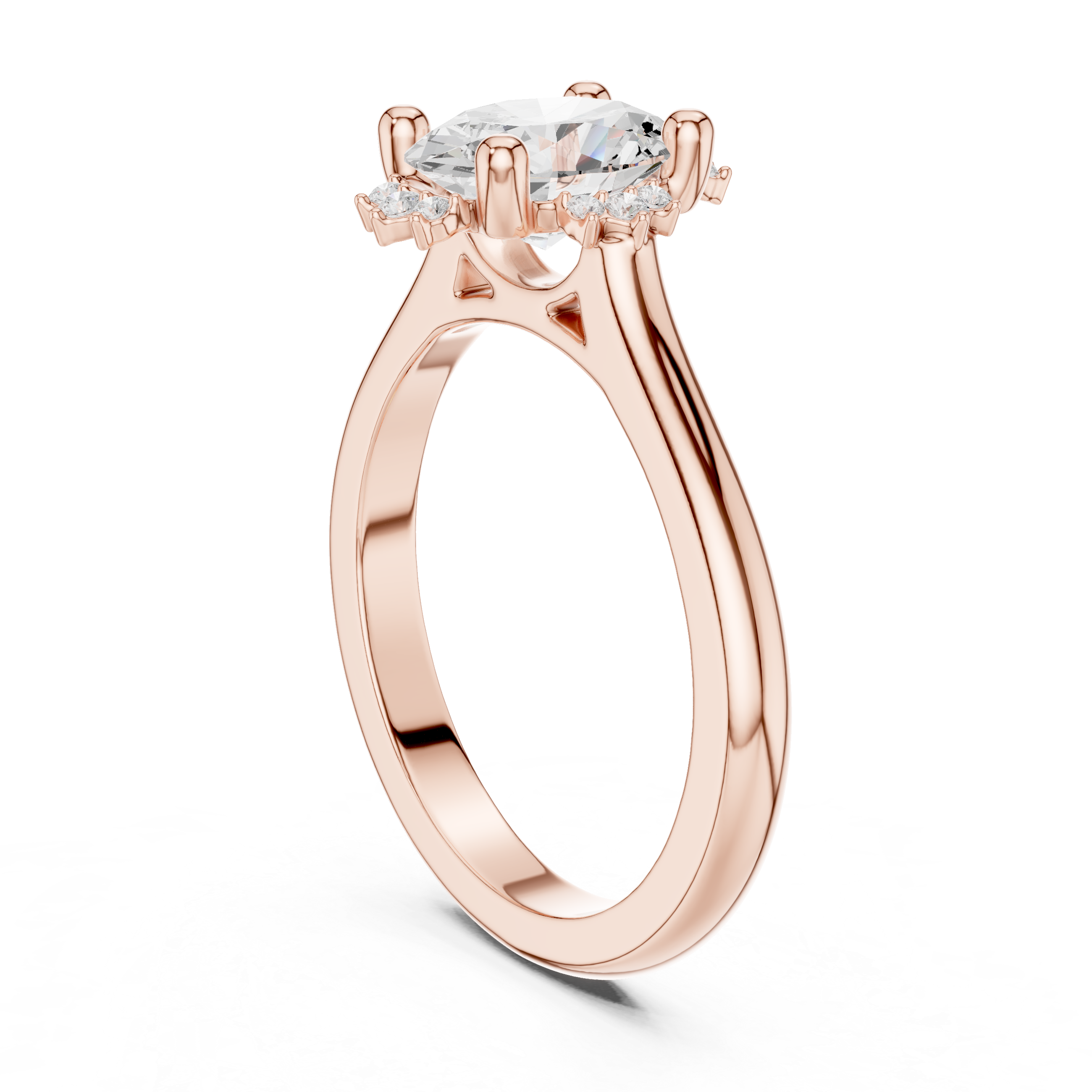 Oval And Round Brilliant Moissanite VVS1 Eternity Engagement Ring