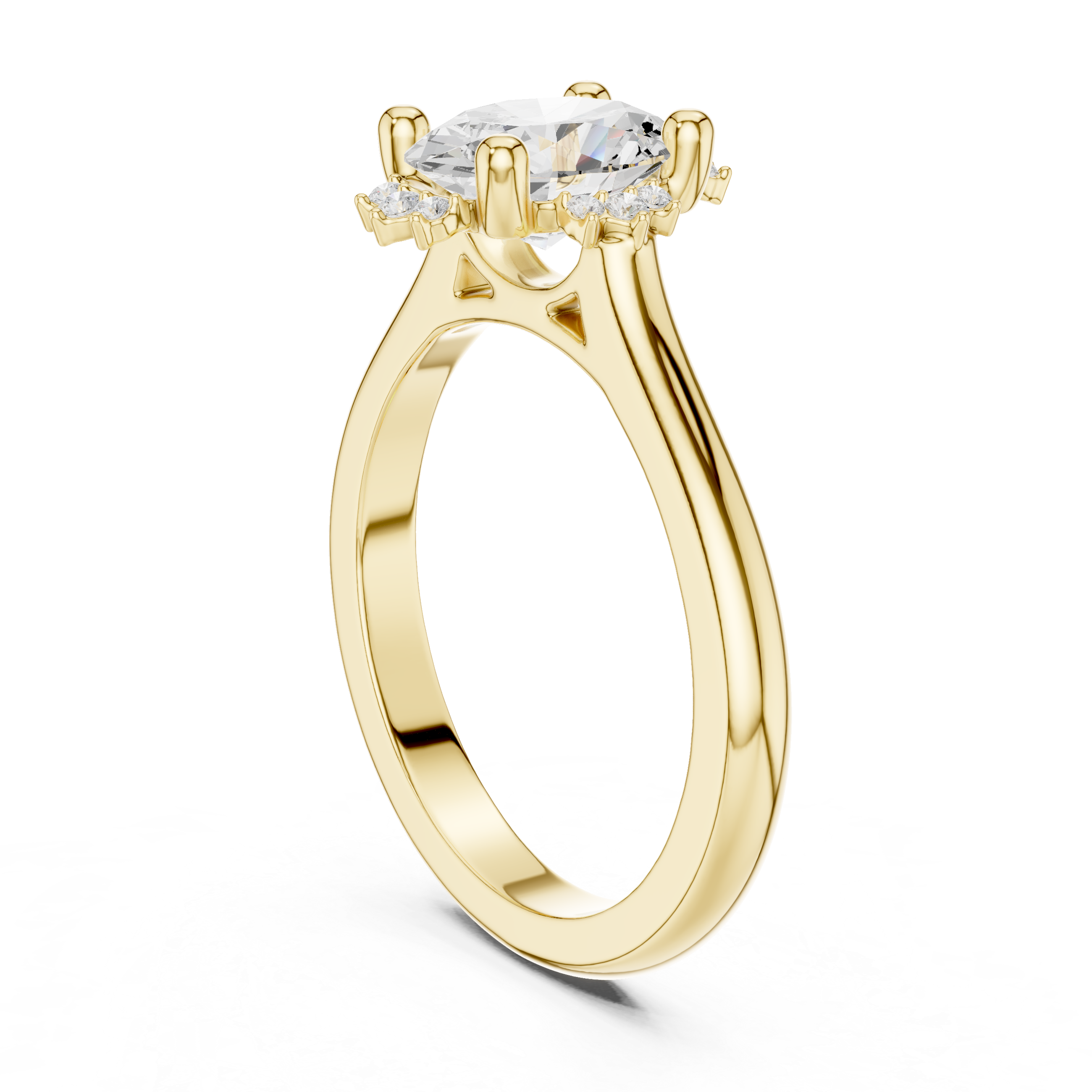 Oval And Round Brilliant Moissanite VVS1 Eternity Engagement Ring