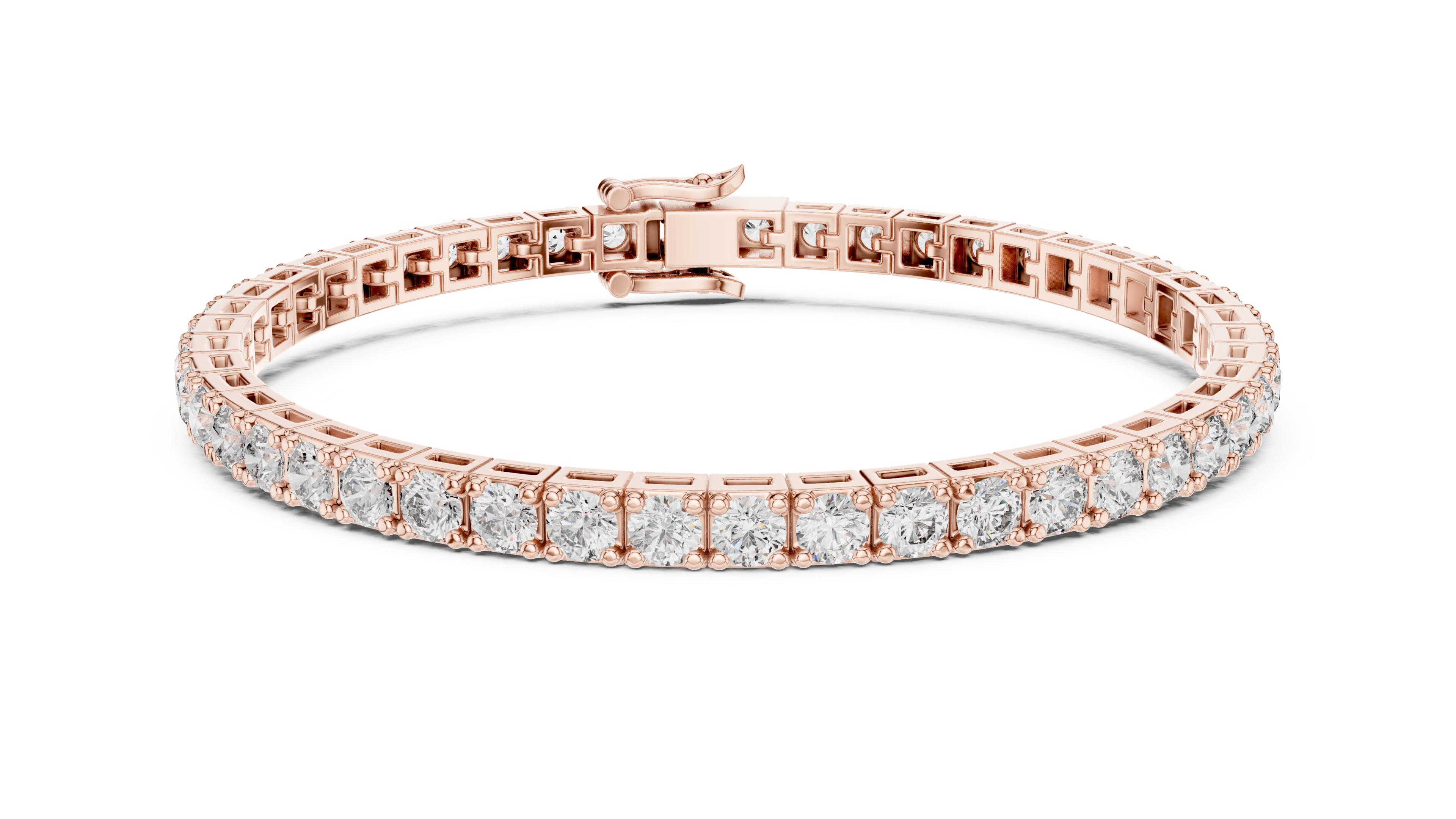 White Gold Slim Moissanite Tennis Bracelet – Minimal Round Cut Shine