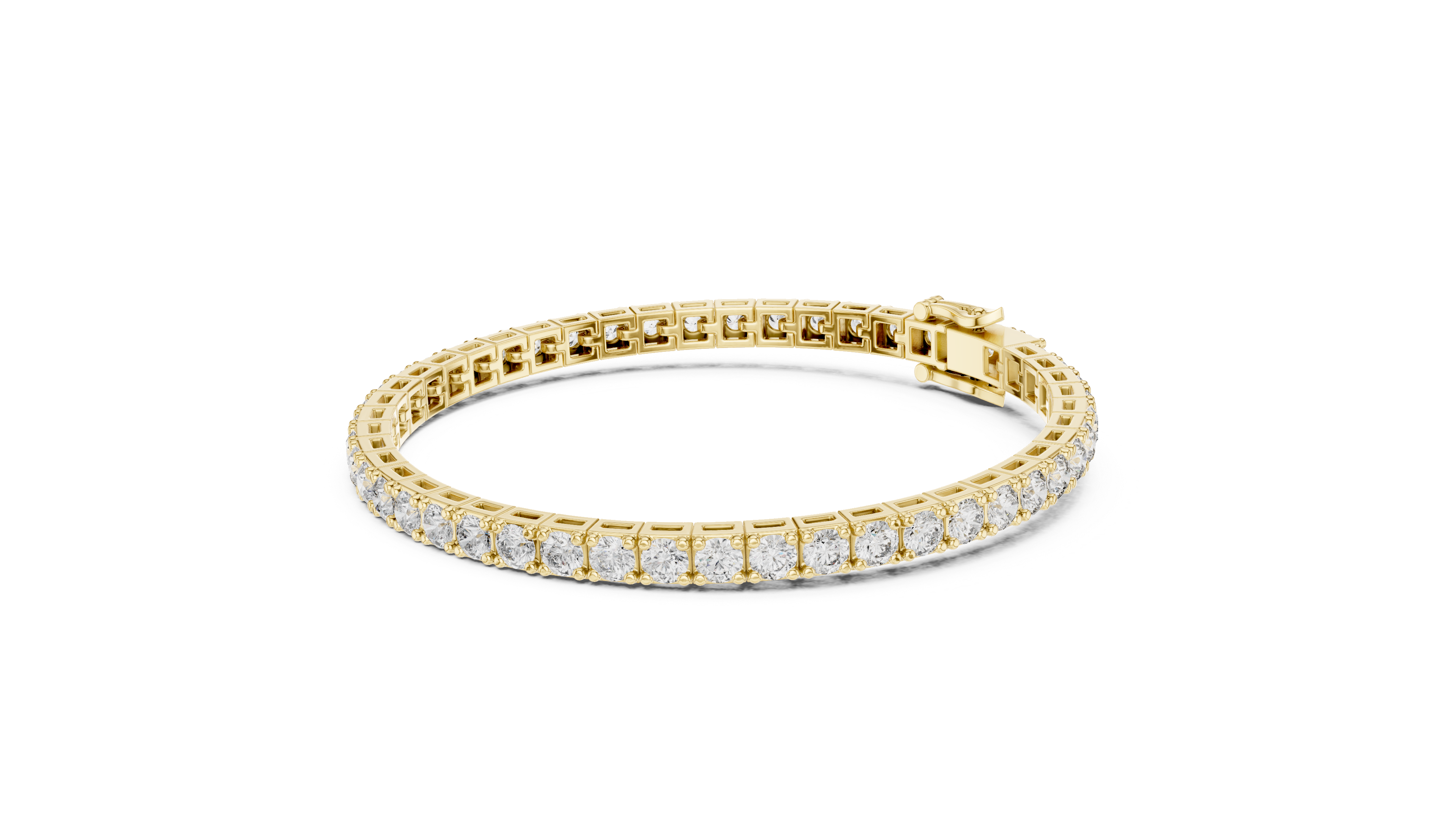 White Gold Slim Moissanite Tennis Bracelet – Minimal Round Cut Shine