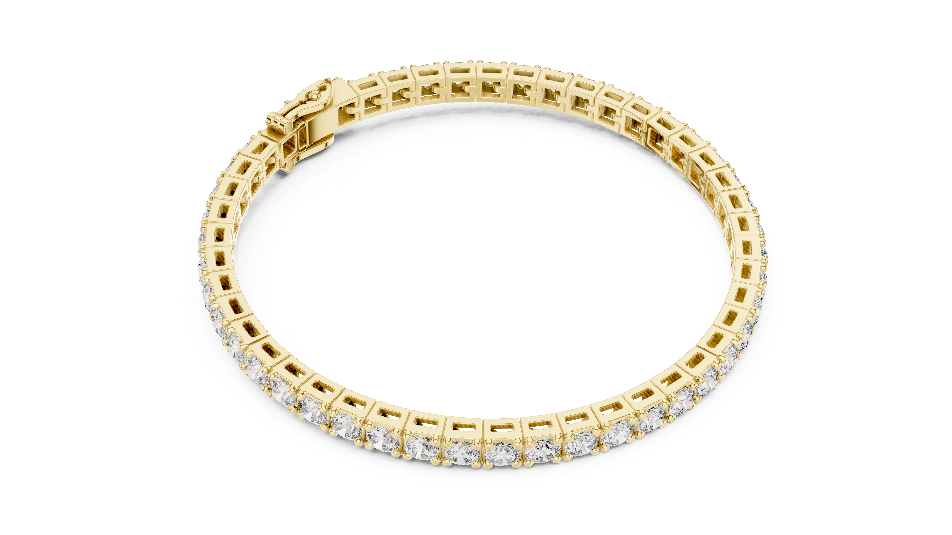 White Gold Slim Moissanite Tennis Bracelet – Minimal Round Cut Shine
