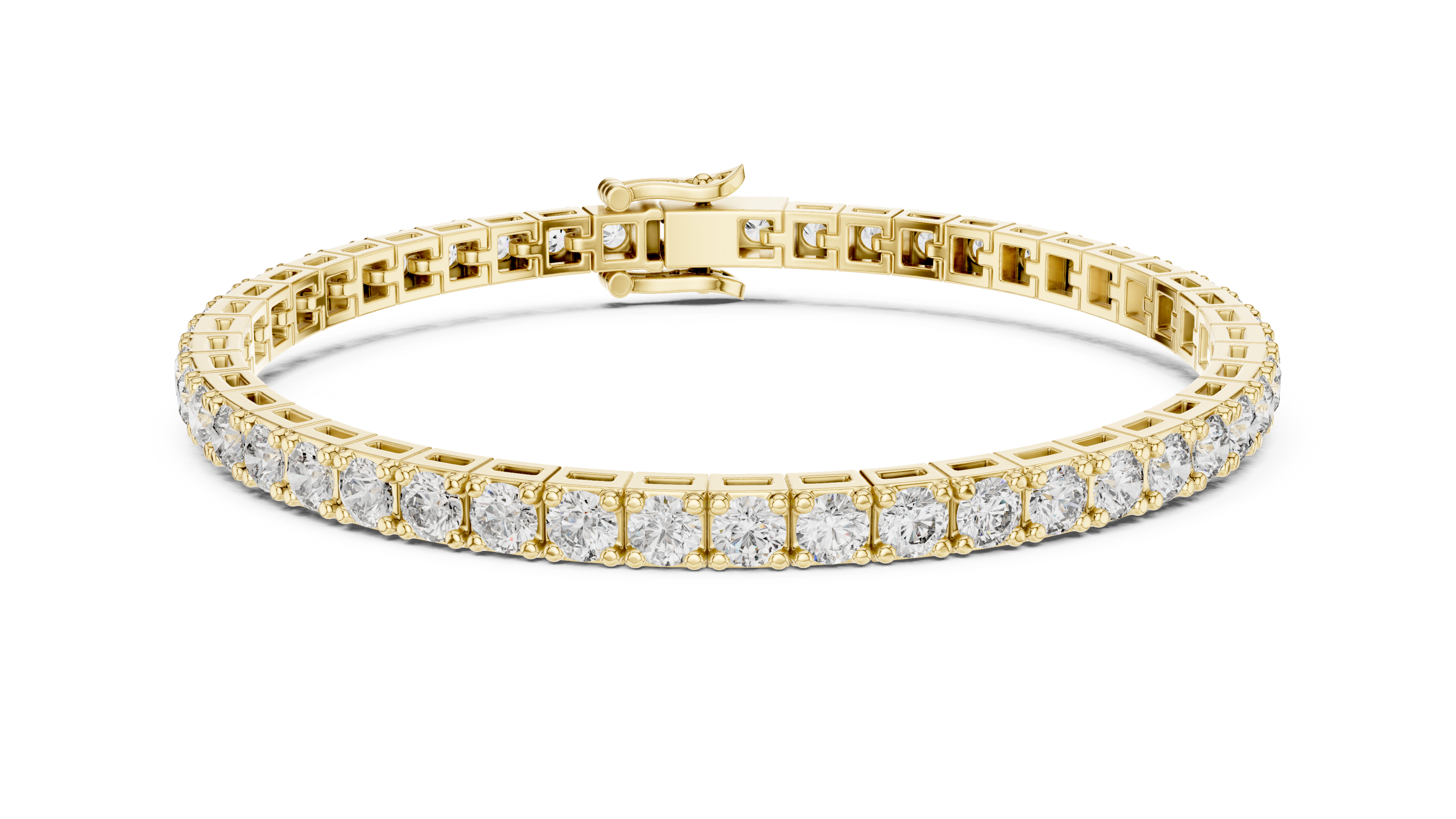 White Gold Slim Moissanite Tennis Bracelet – Minimal Round Cut Shine