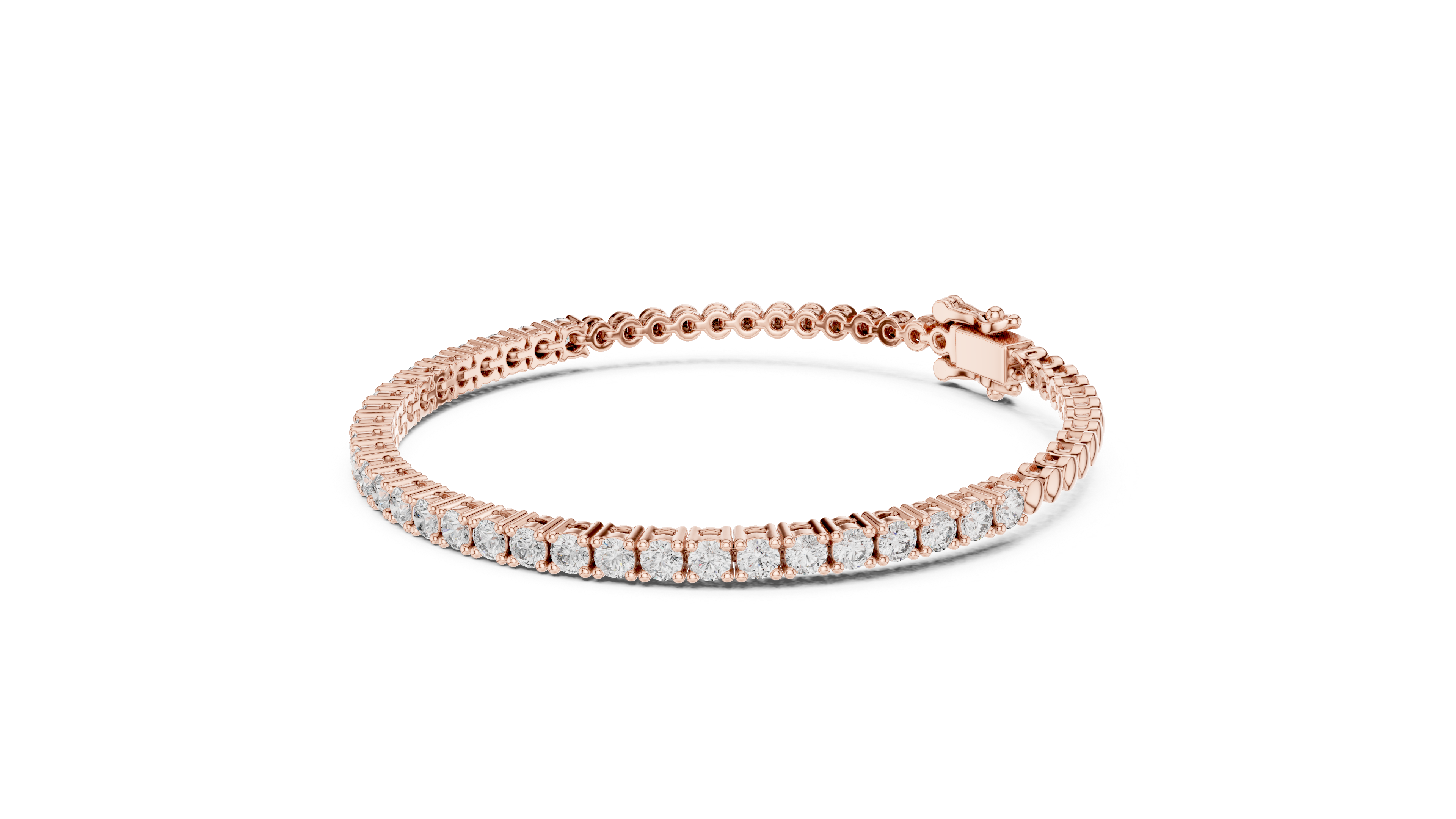 Round Yellow Gold Moissanite Tennis Bracelet – Slim Round-Cut Sparkle