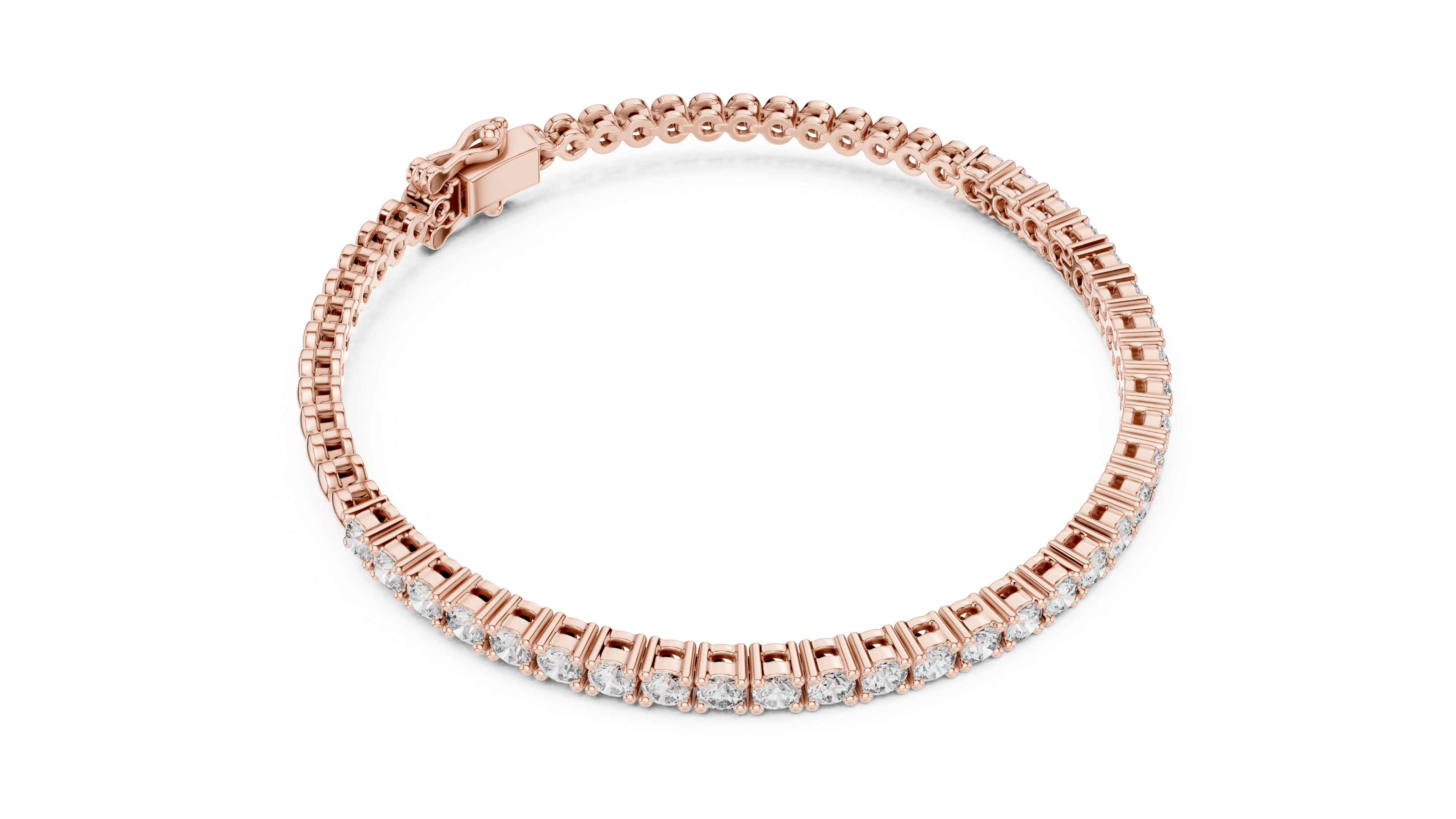 Round White Gold Moissanite Tennis Bracelet – Round-Cut
