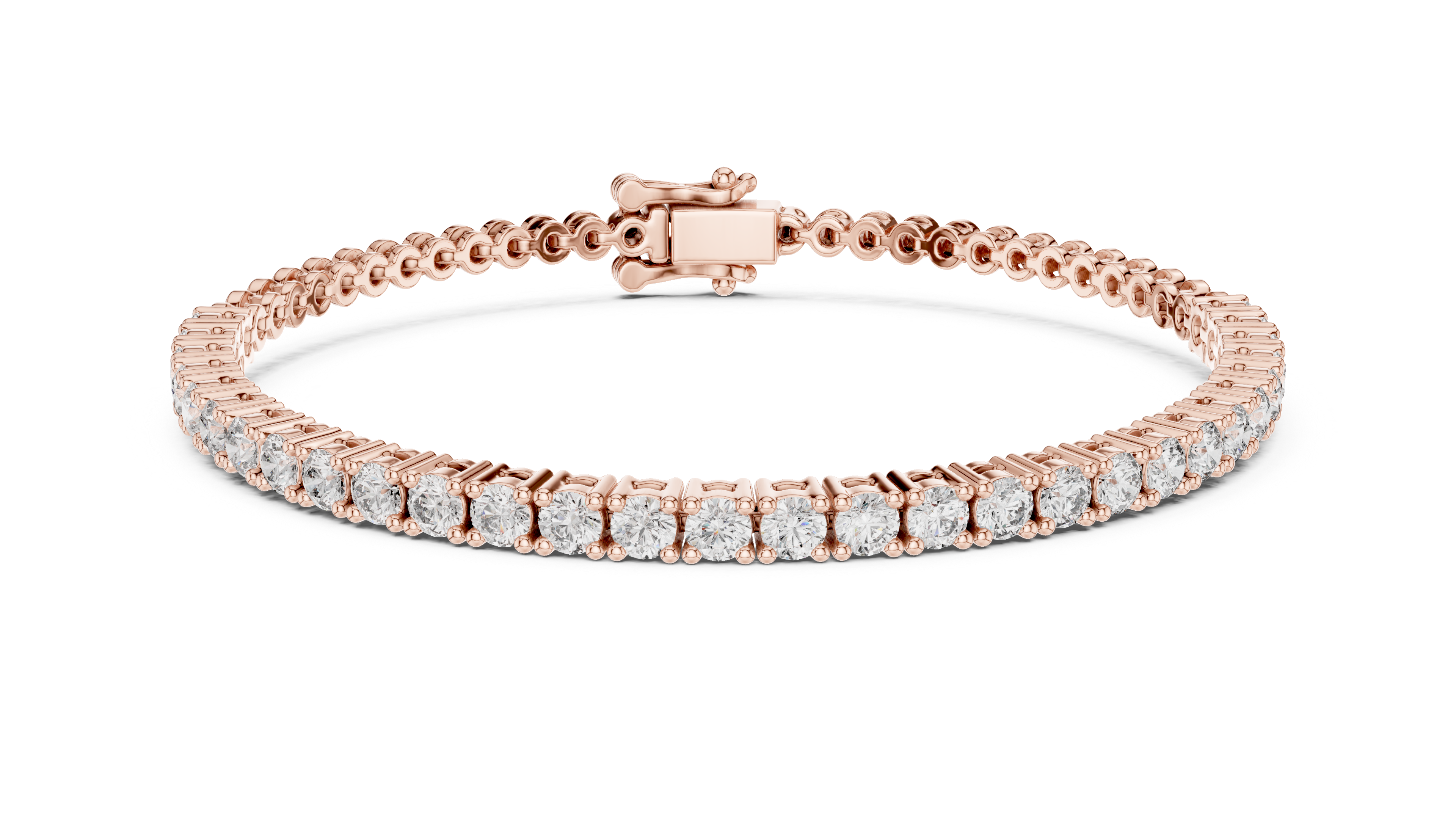 Round White Gold Moissanite Tennis Bracelet – Round-Cut
