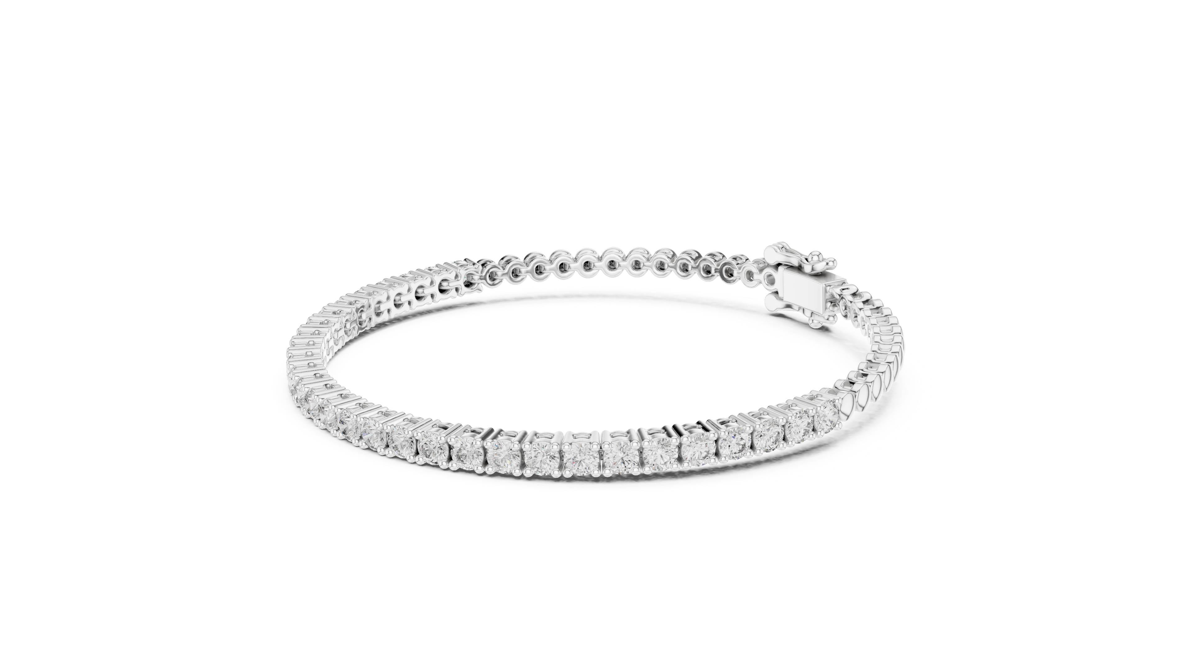 Round Yellow Gold Moissanite Tennis Bracelet – Slim Round-Cut Sparkle