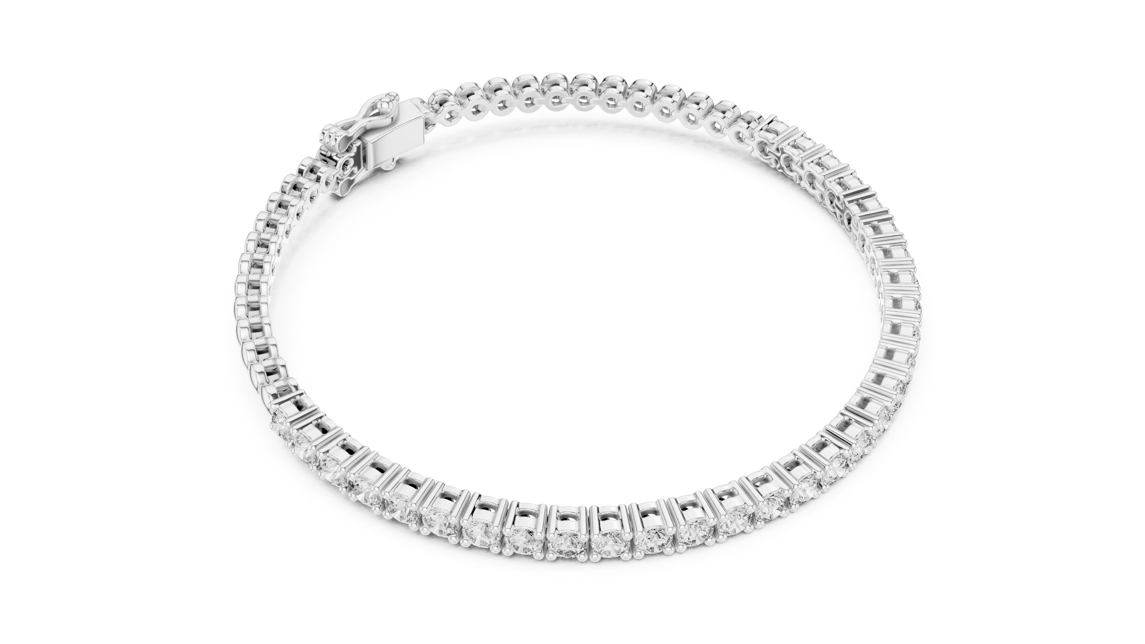 Round Yellow Gold Moissanite Tennis Bracelet – Slim Round-Cut Sparkle