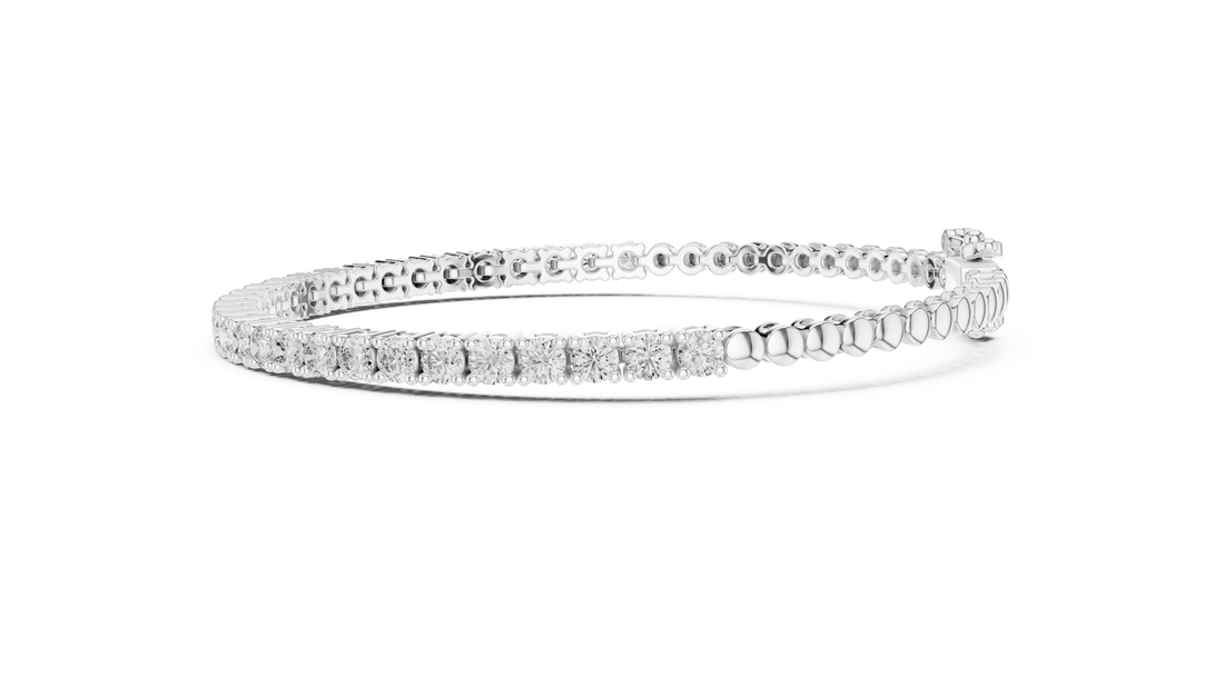 Round White Gold Moissanite Tennis Bracelet – Round-Cut