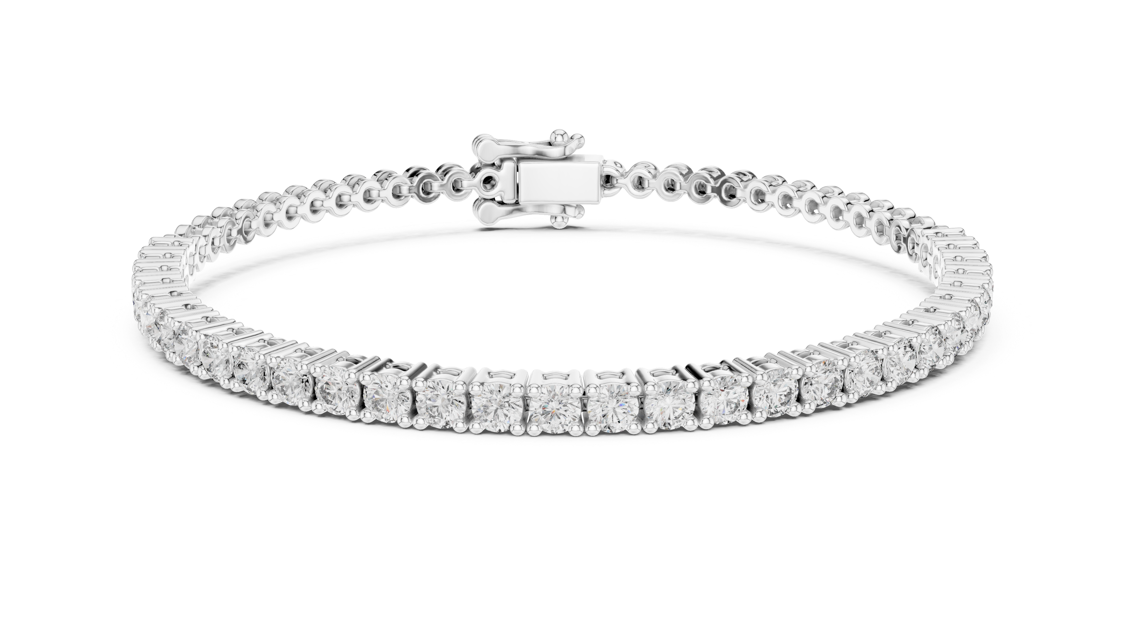 Round Yellow Gold Moissanite Tennis Bracelet – Slim Round-Cut Sparkle
