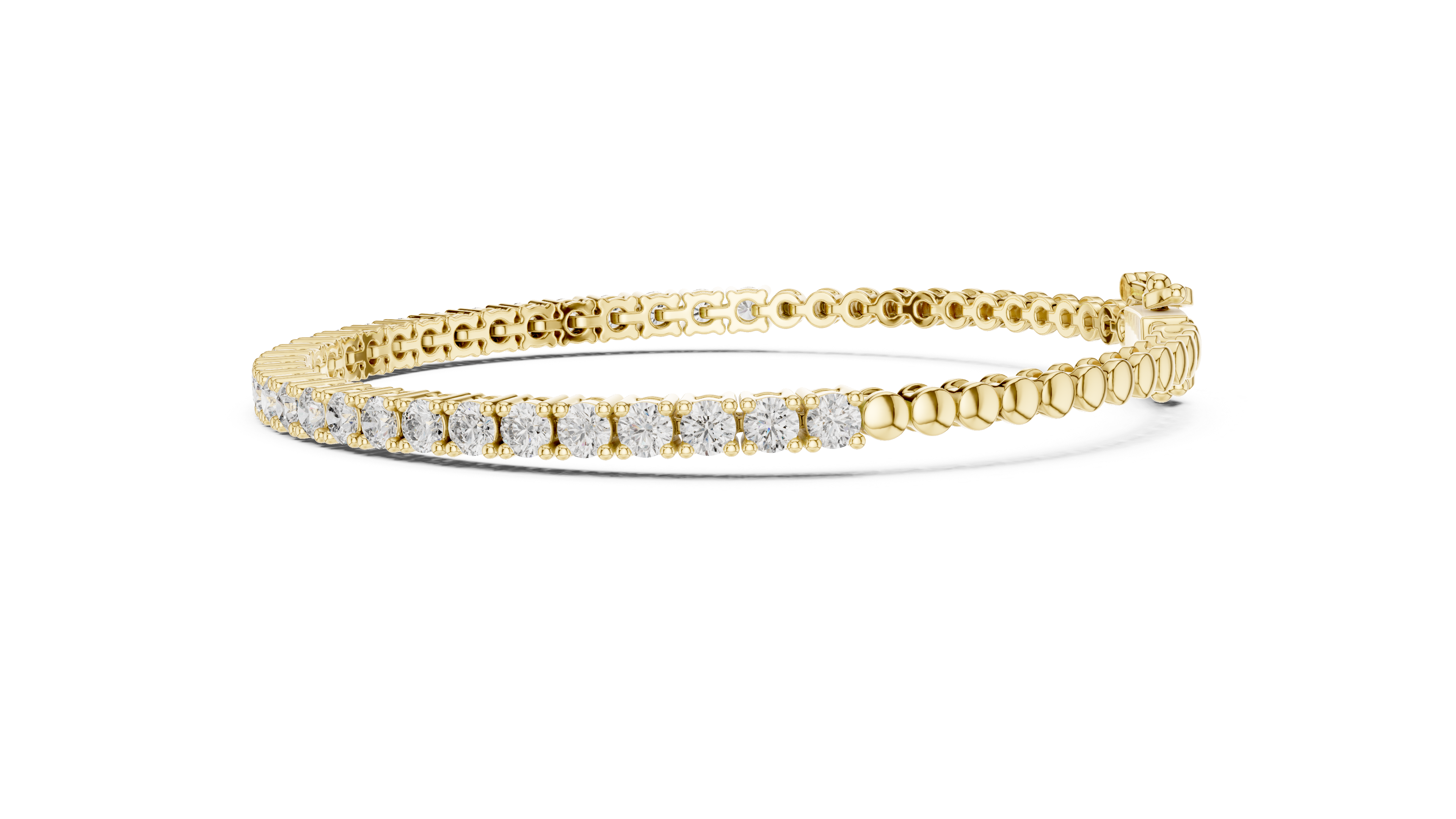 Round Yellow Gold Moissanite Tennis Bracelet – Slim Round-Cut Sparkle