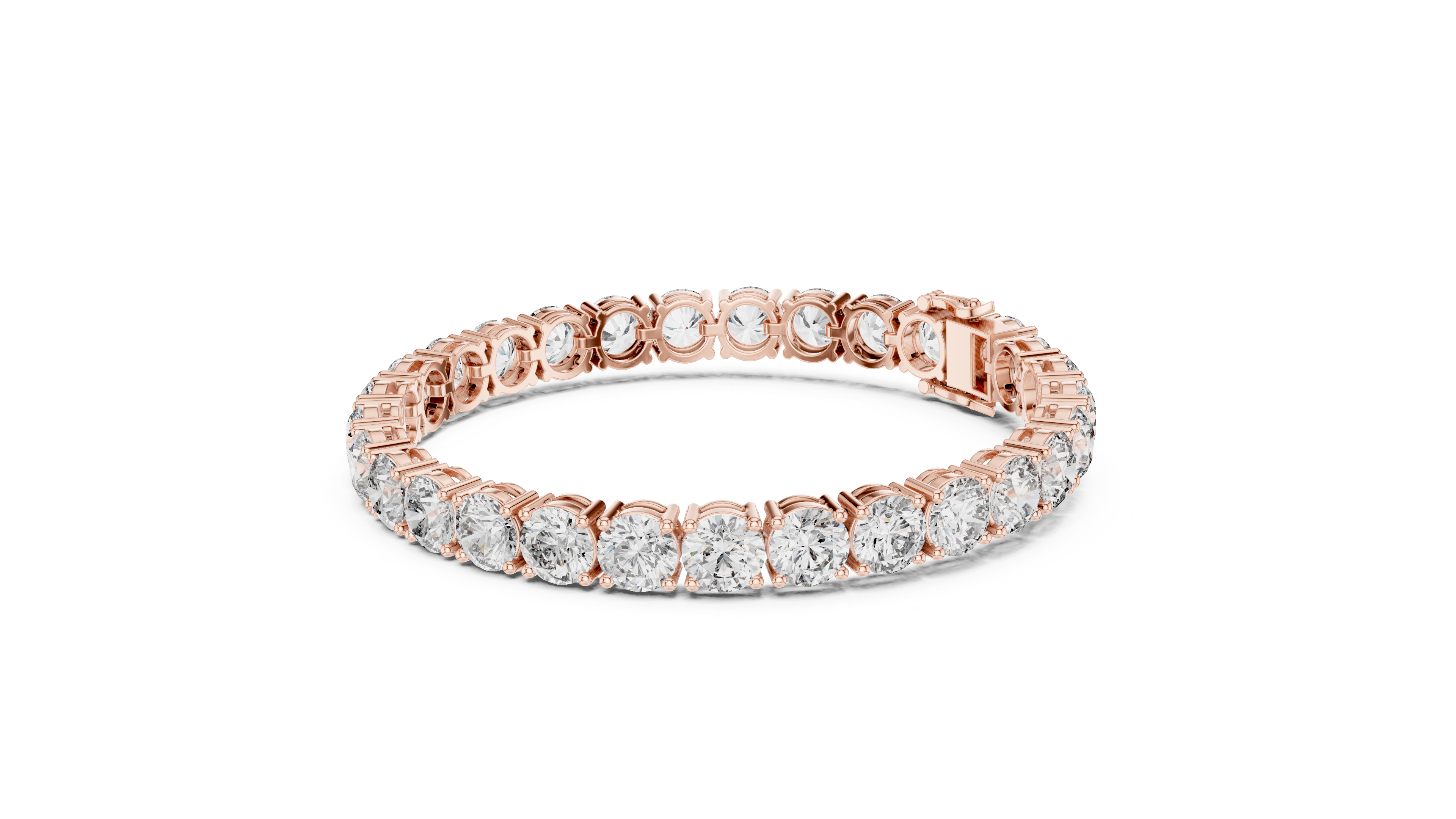 Round Rose Gold Moissanite Tennis Bracelet – Premium Round-Cut Brilliance