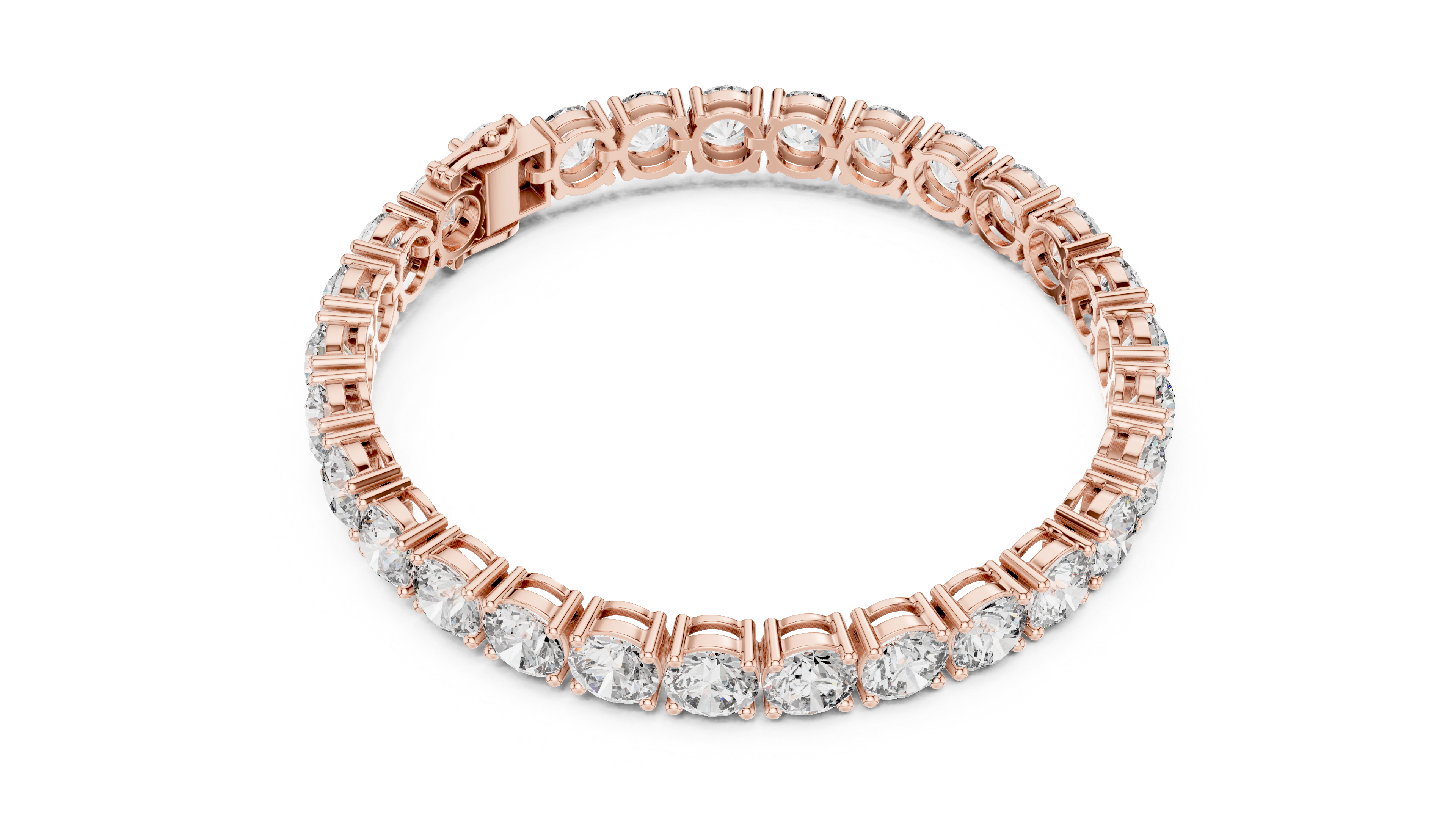 Round Rose Gold Moissanite Tennis Bracelet – Premium Round-Cut Brilliance