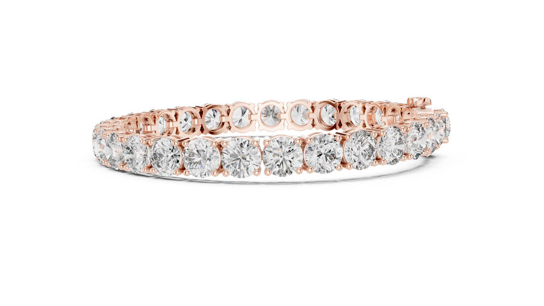 Round Rose Gold Moissanite Tennis Bracelet – Premium Round-Cut Brilliance