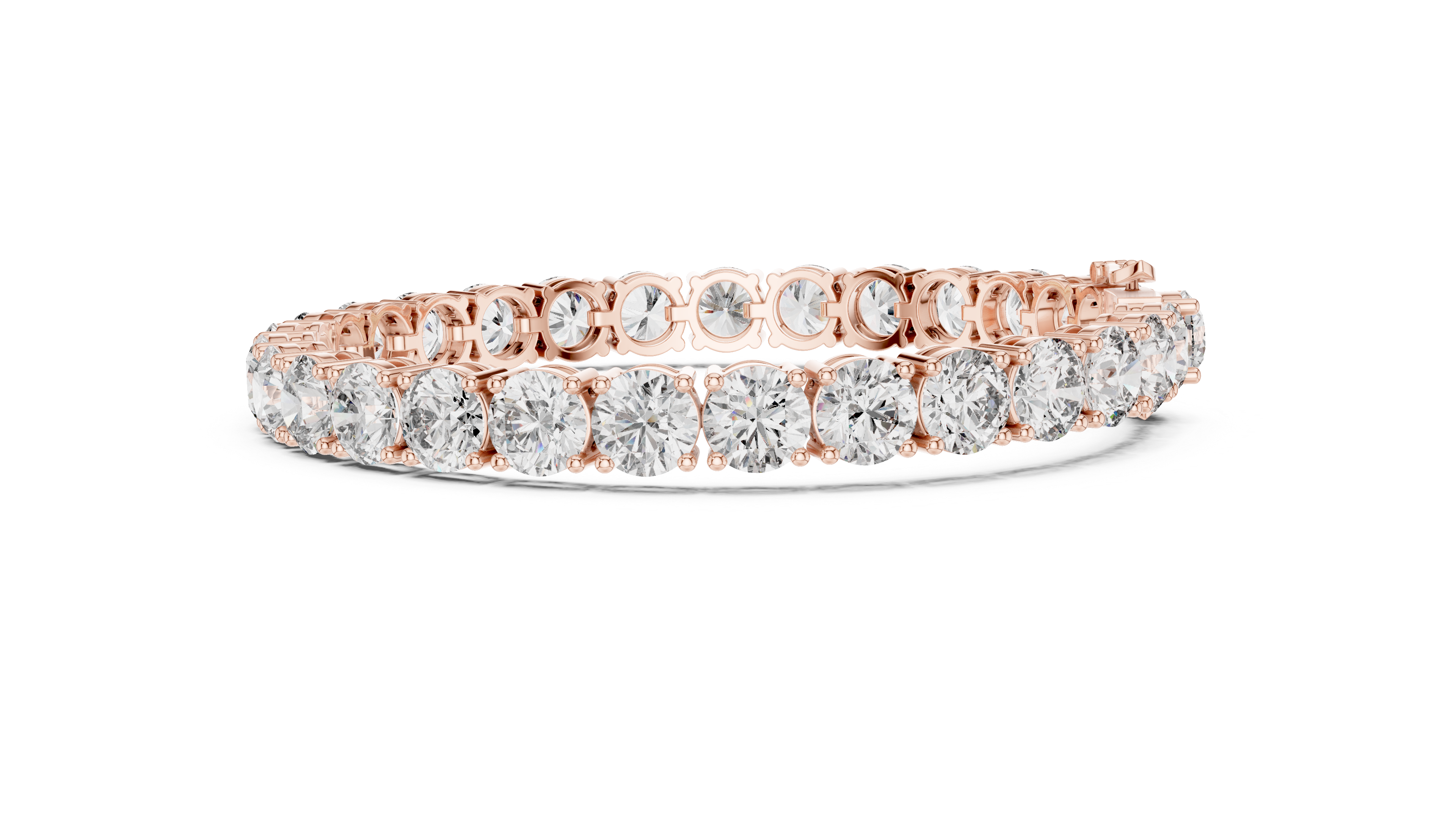 Round Rose Gold Moissanite Tennis Bracelet – Premium Round-Cut Brilliance