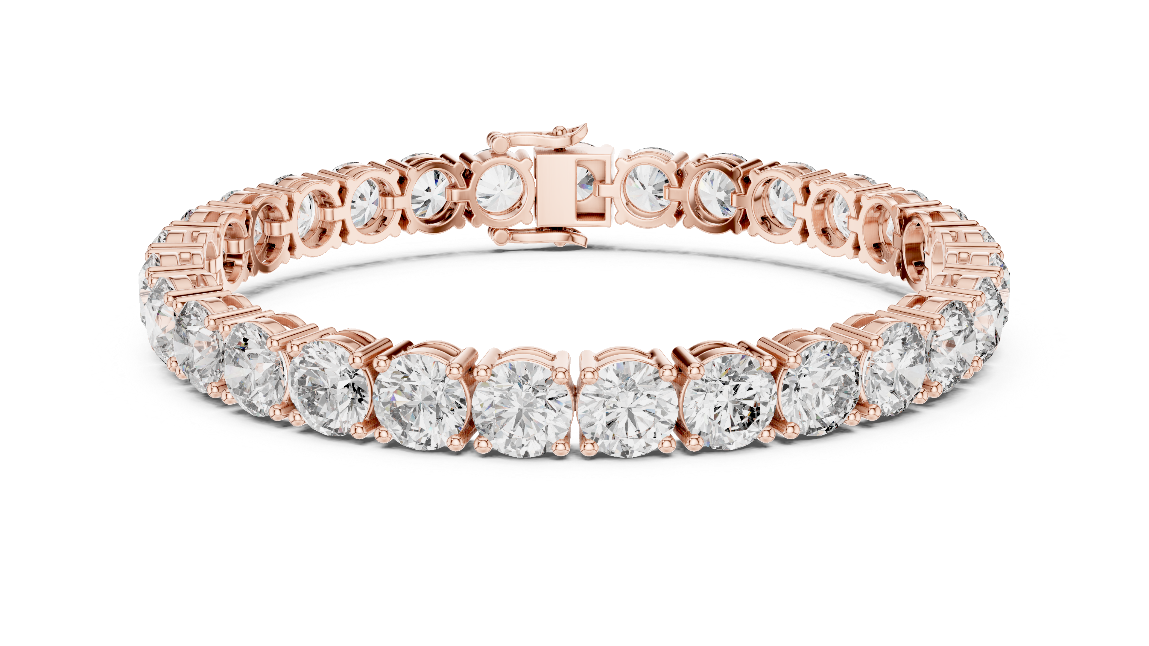 Round Rose Gold Moissanite Tennis Bracelet – Premium Round-Cut Brilliance