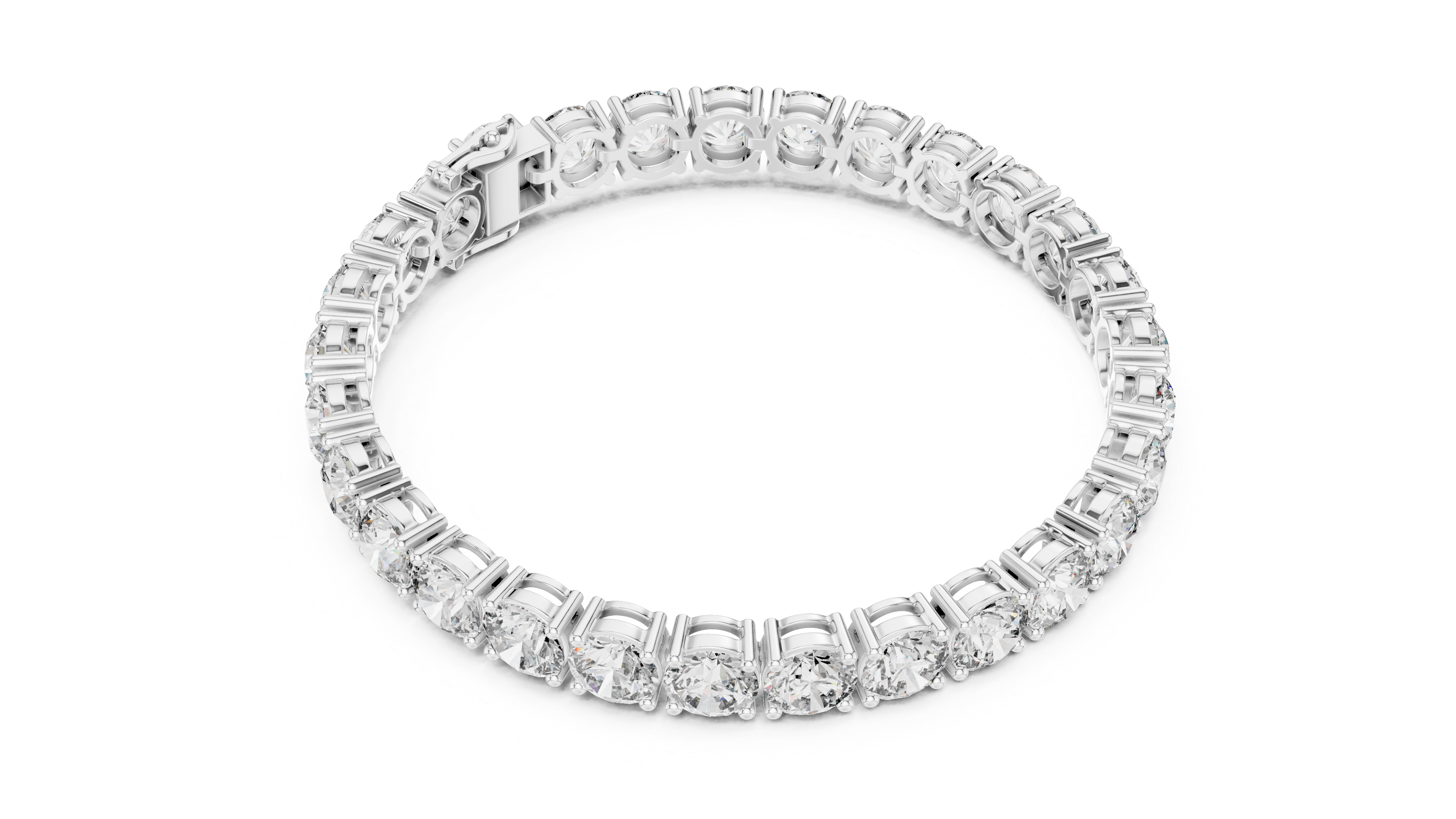 Round Rose Gold Moissanite Tennis Bracelet – Premium Round-Cut Brilliance