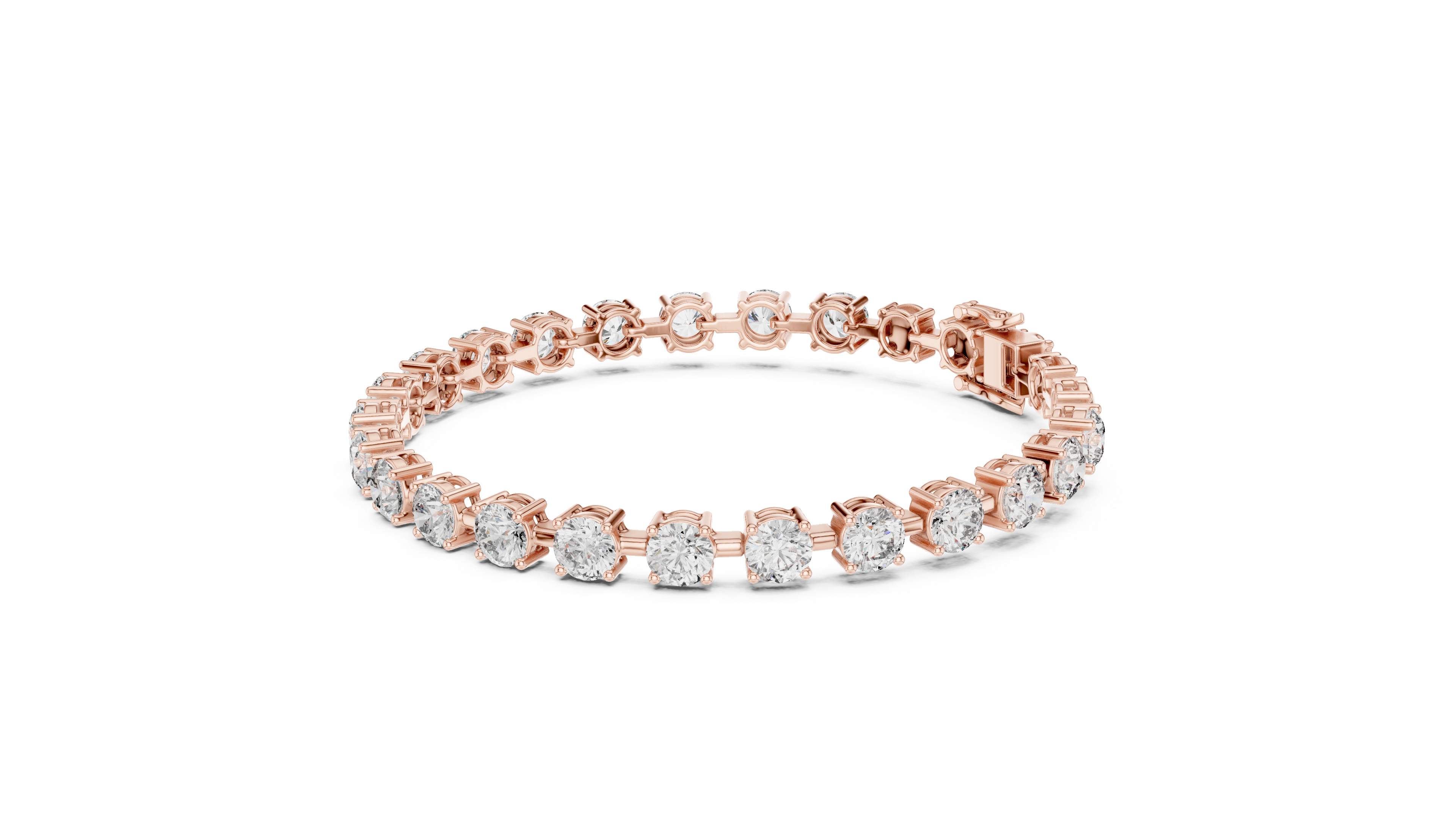 White Gold Round Solitaire Moissanite Classic Tennis Bracelet