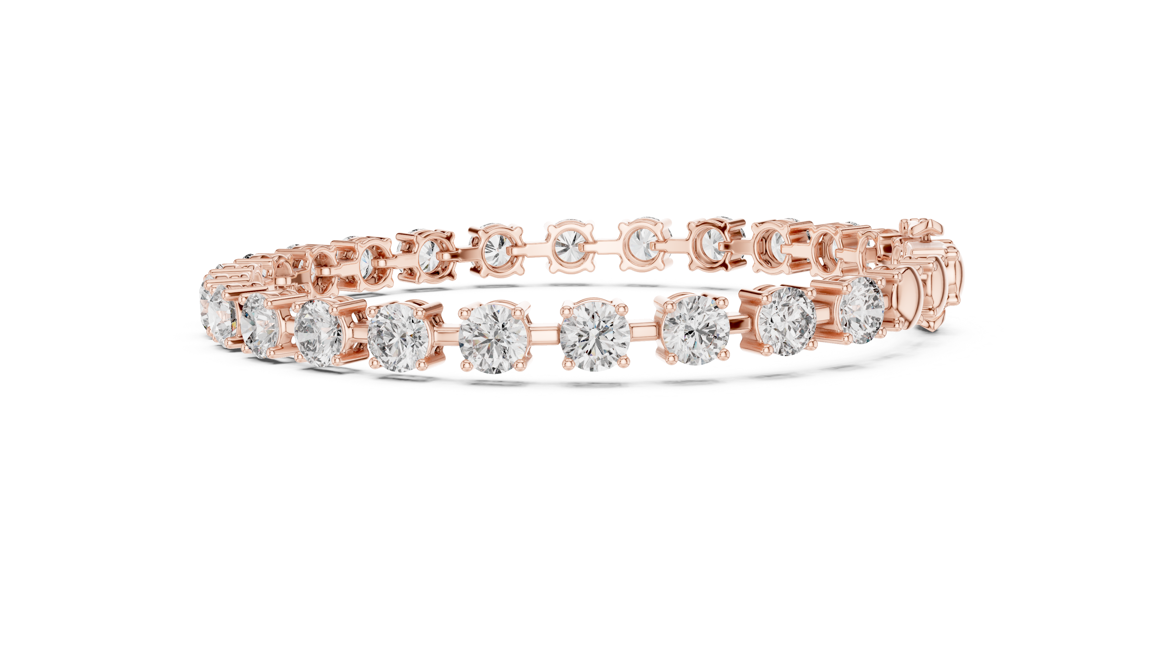 White Gold Round Solitaire Moissanite Classic Tennis Bracelet