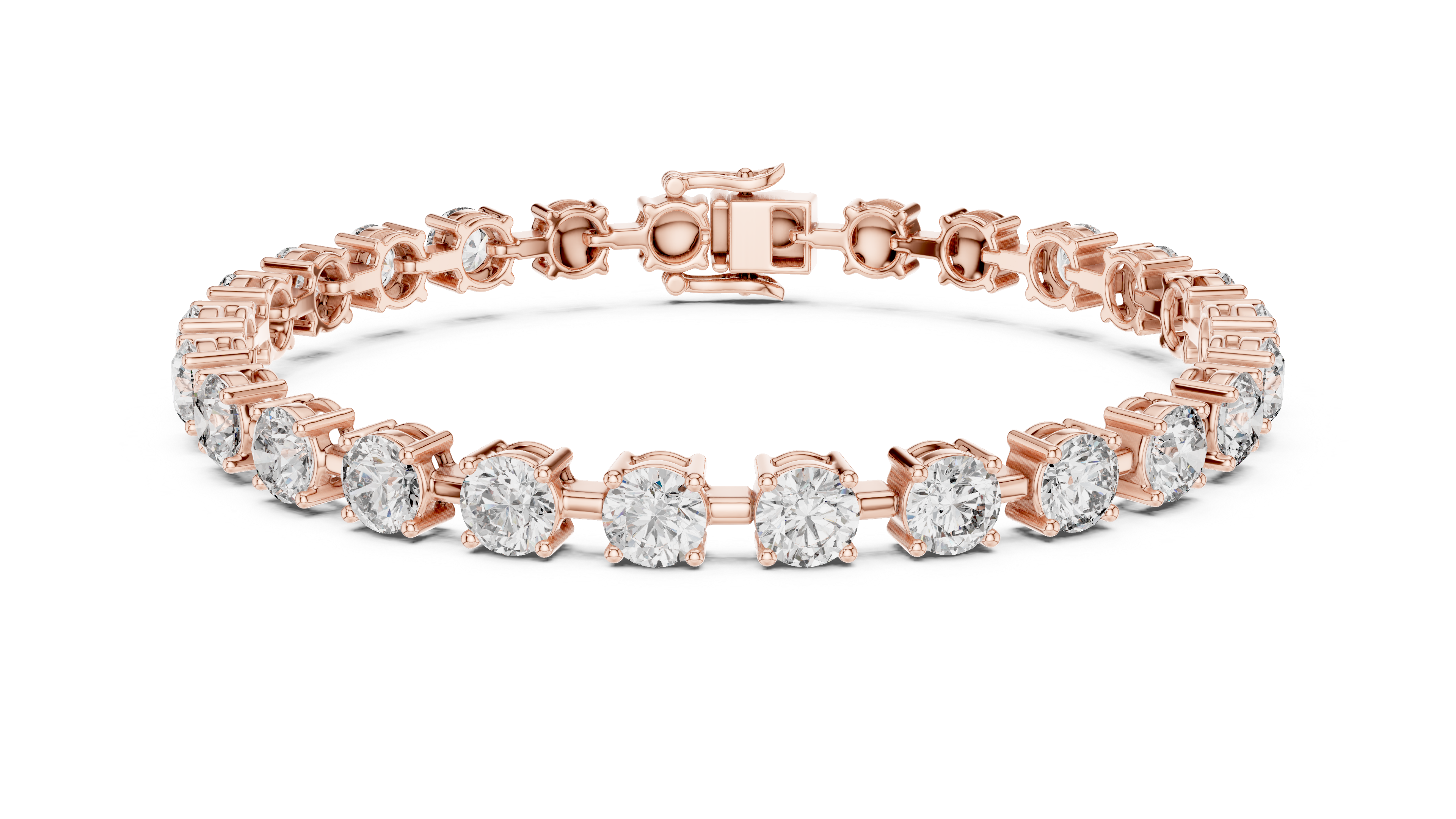 White Gold Round Solitaire Moissanite Classic Tennis Bracelet